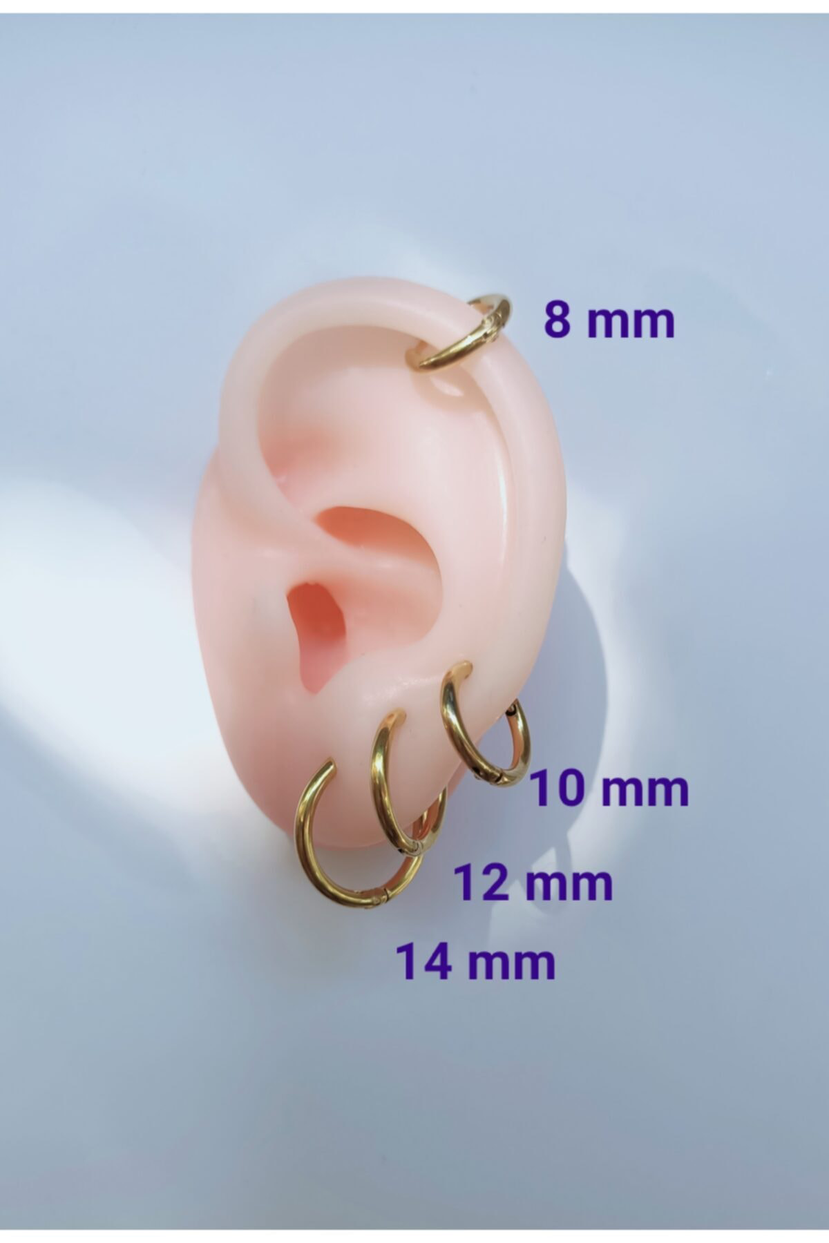 Arescollection Cerrahi Çelik Gold Halka Küpe