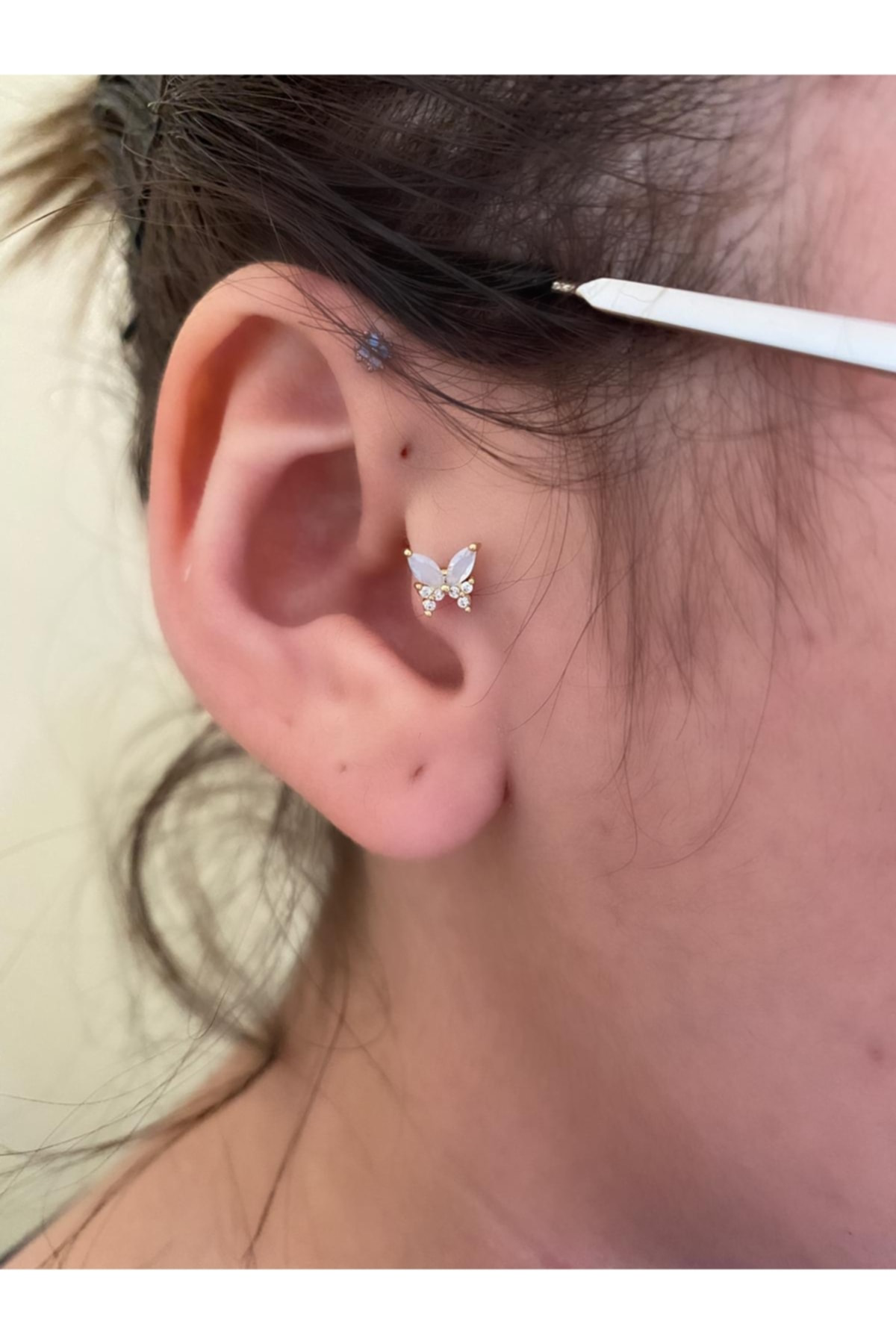Cerrahi Çelik Gold Kelebek Tragus Helix Piercing