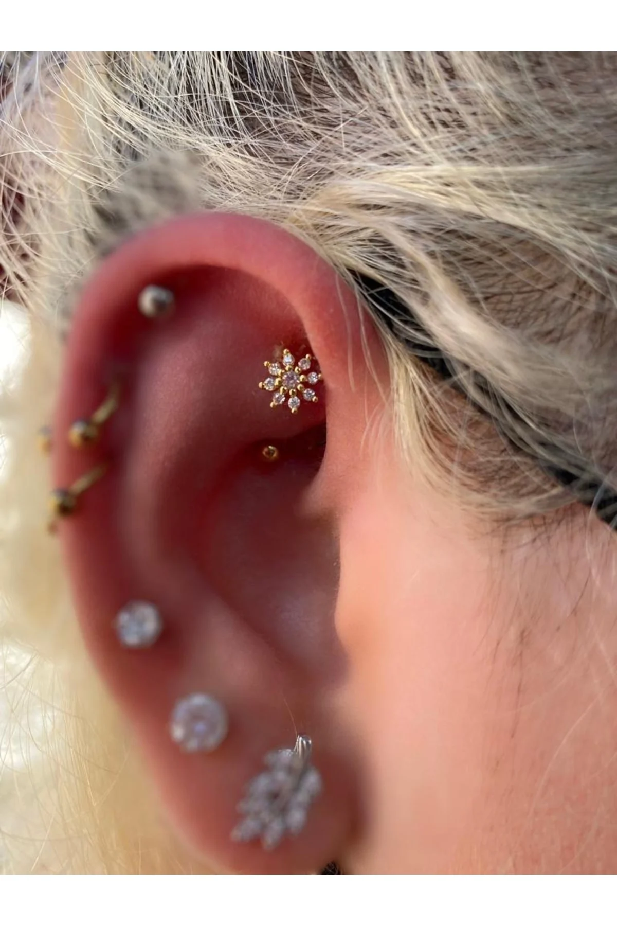 Cerrahi Çelik Gold Renk Rook Piercing