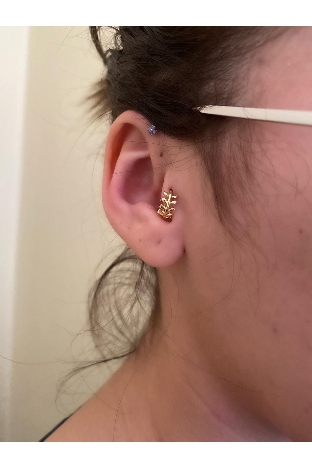 Cerrahi Çelik Gold Renk Halka Helix Kıkırdak Piercingi