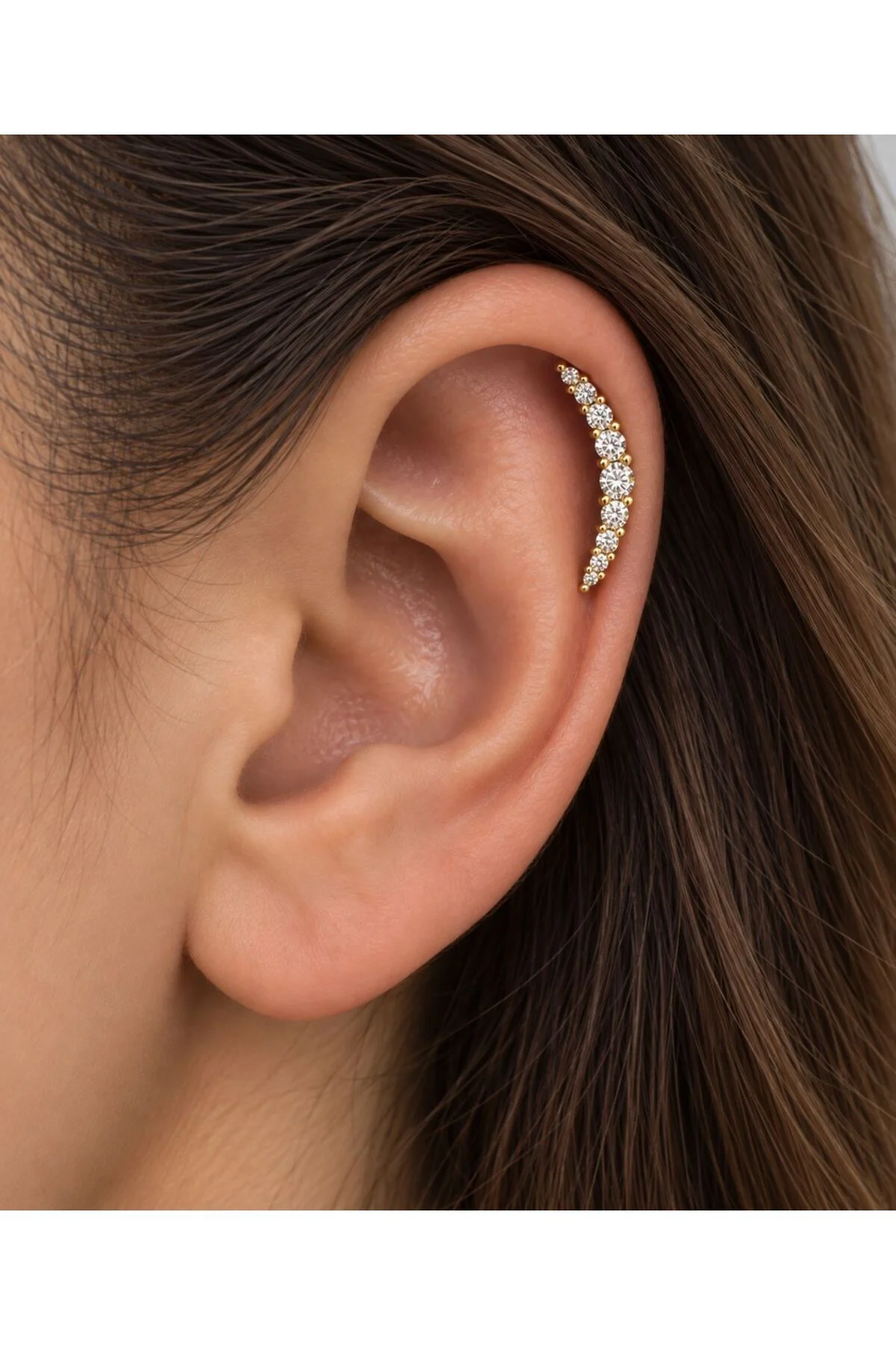 Cerrahi Çelik Gold Renk Helıx Kıkırdak Conch Piercingi