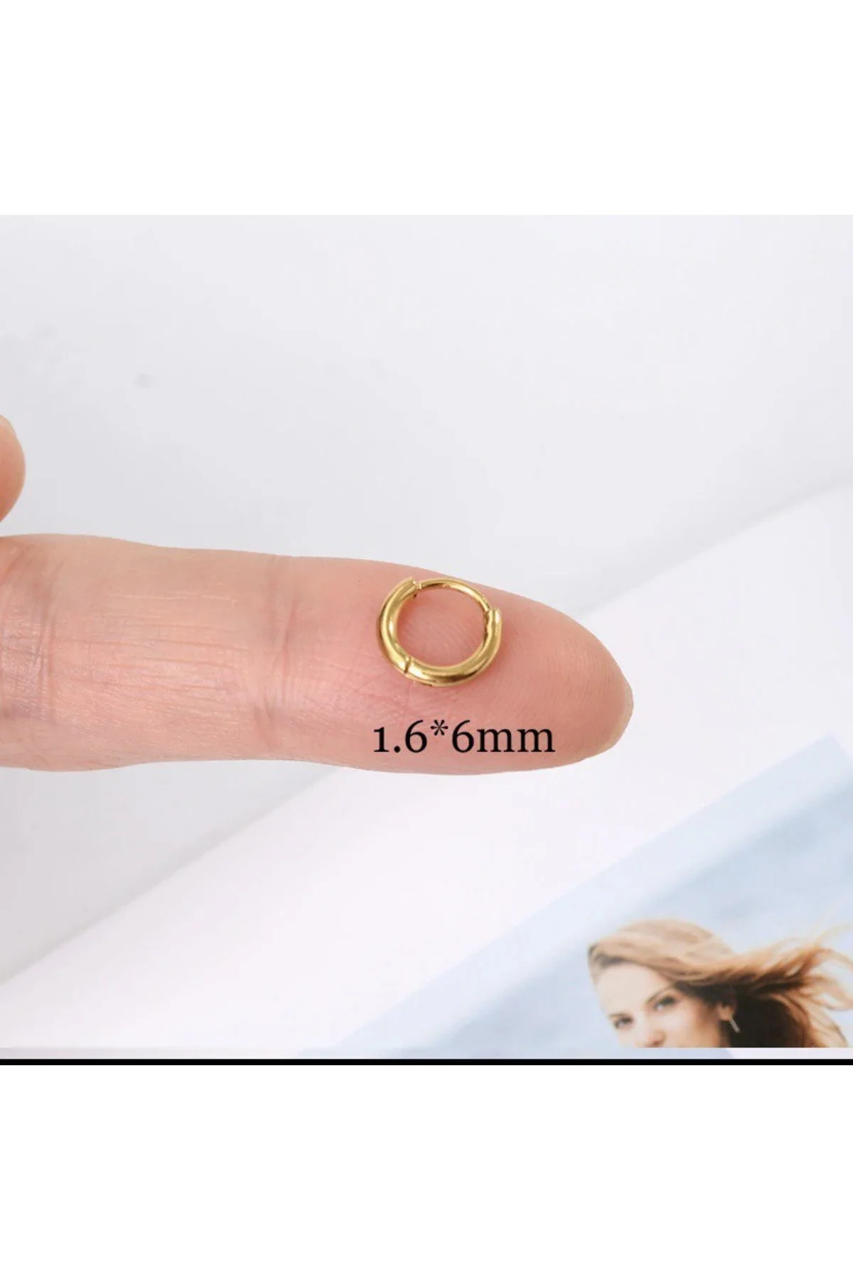 Cerrahi Çelik Gold Renk Tragus Helix Kıkrıdak Kulak Memesi Uyumlu Piercing Küpe