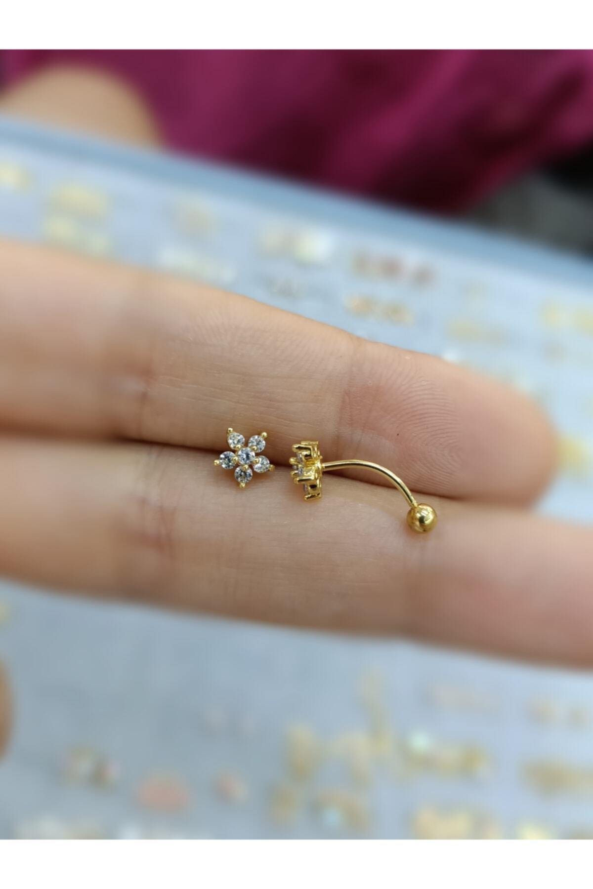 Cerrahi Çelik Gold Rook Piercing