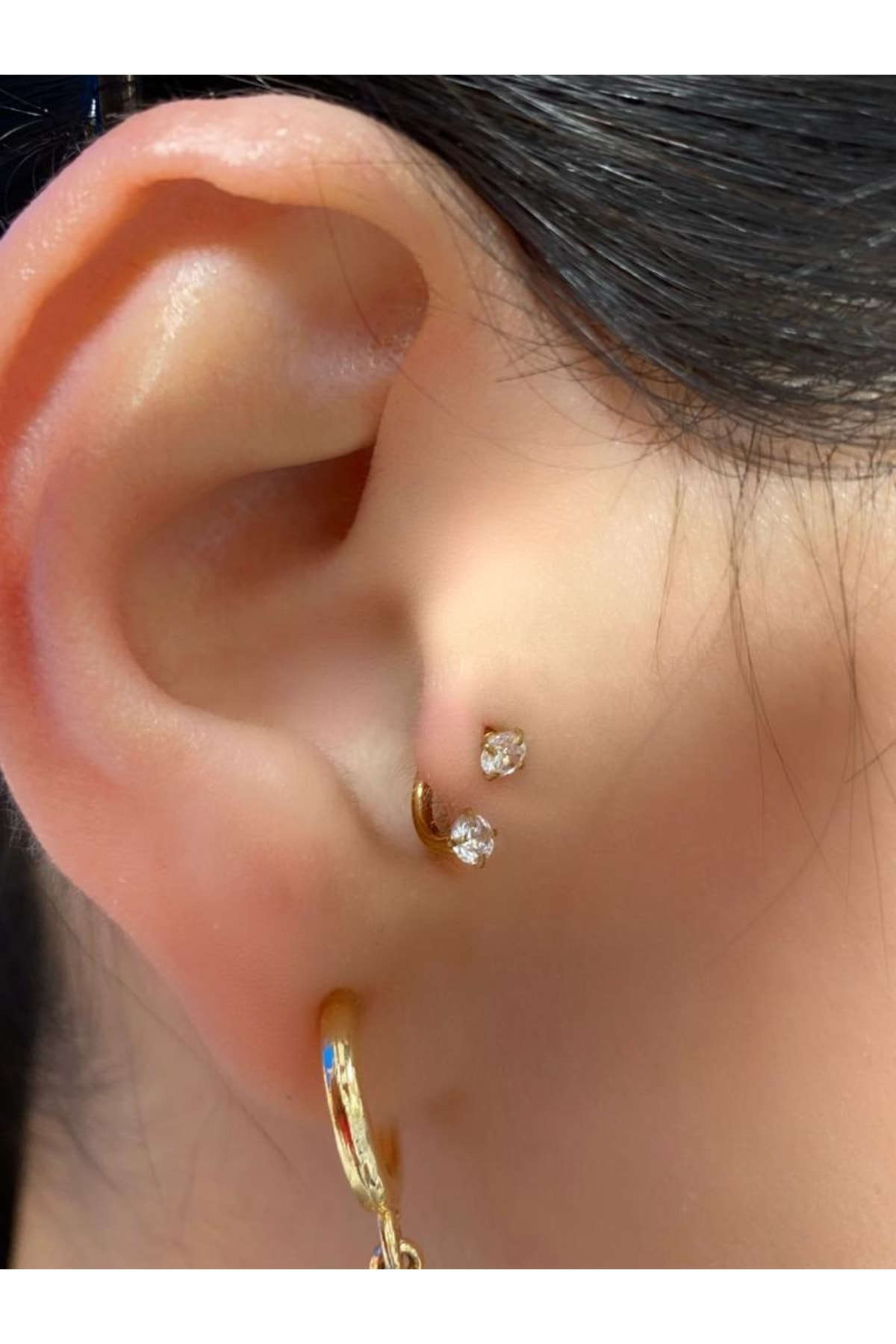 Cerrahi Çelik Gold Yarım Halka Piercing
