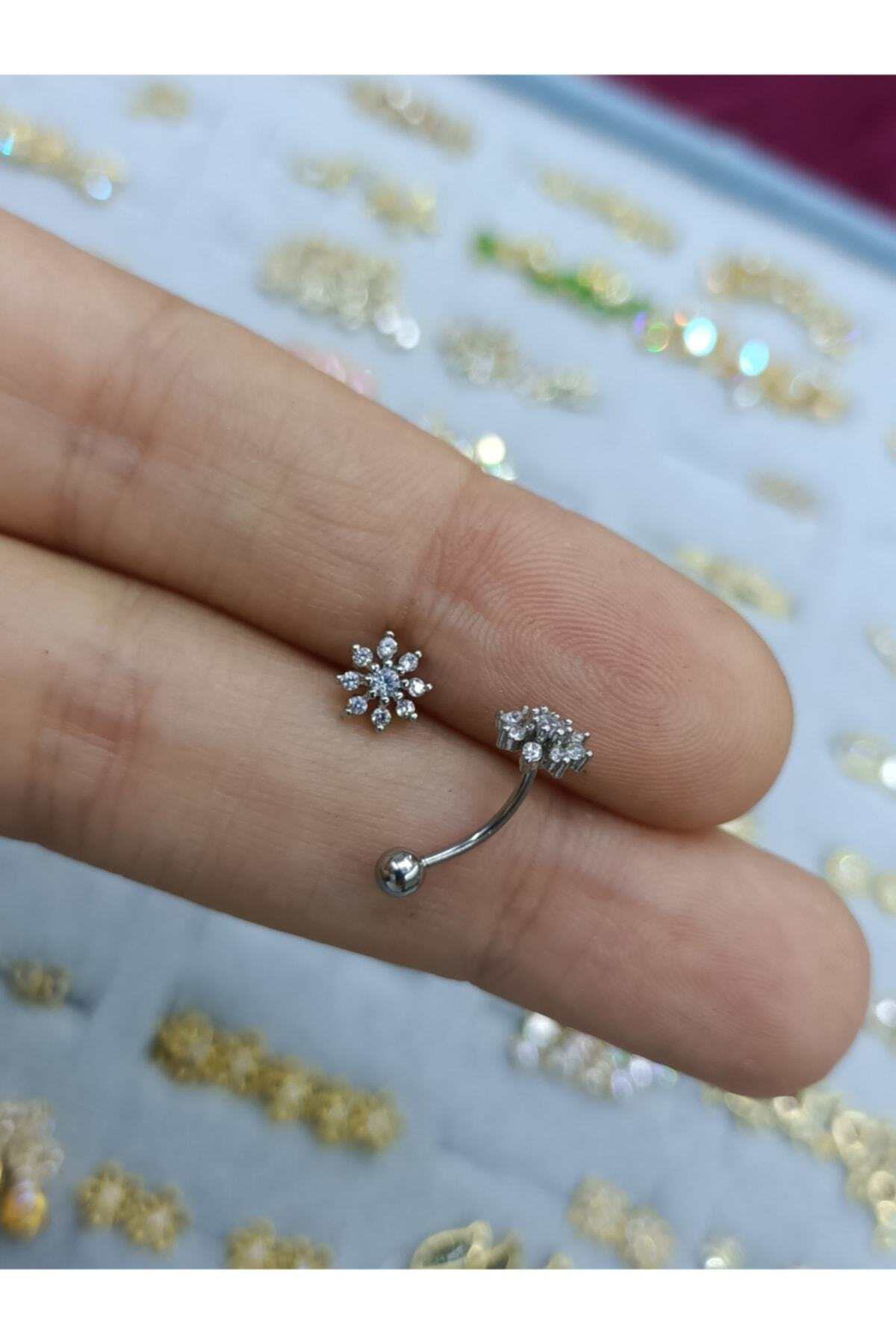 Cerrahi Çelik Gümüş Renk Rook Piercing