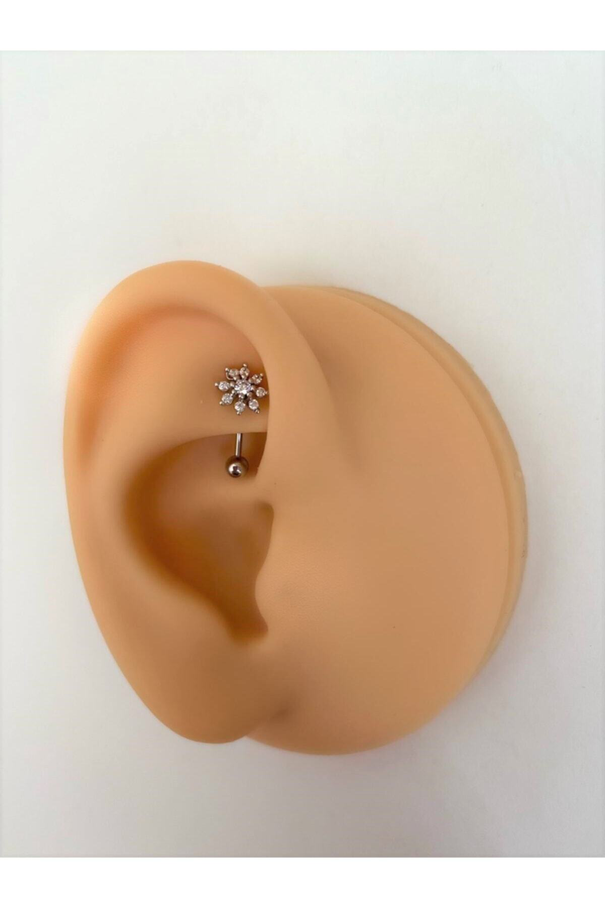 Cerrahi Çelik Gümüş Renk Rook Piercing