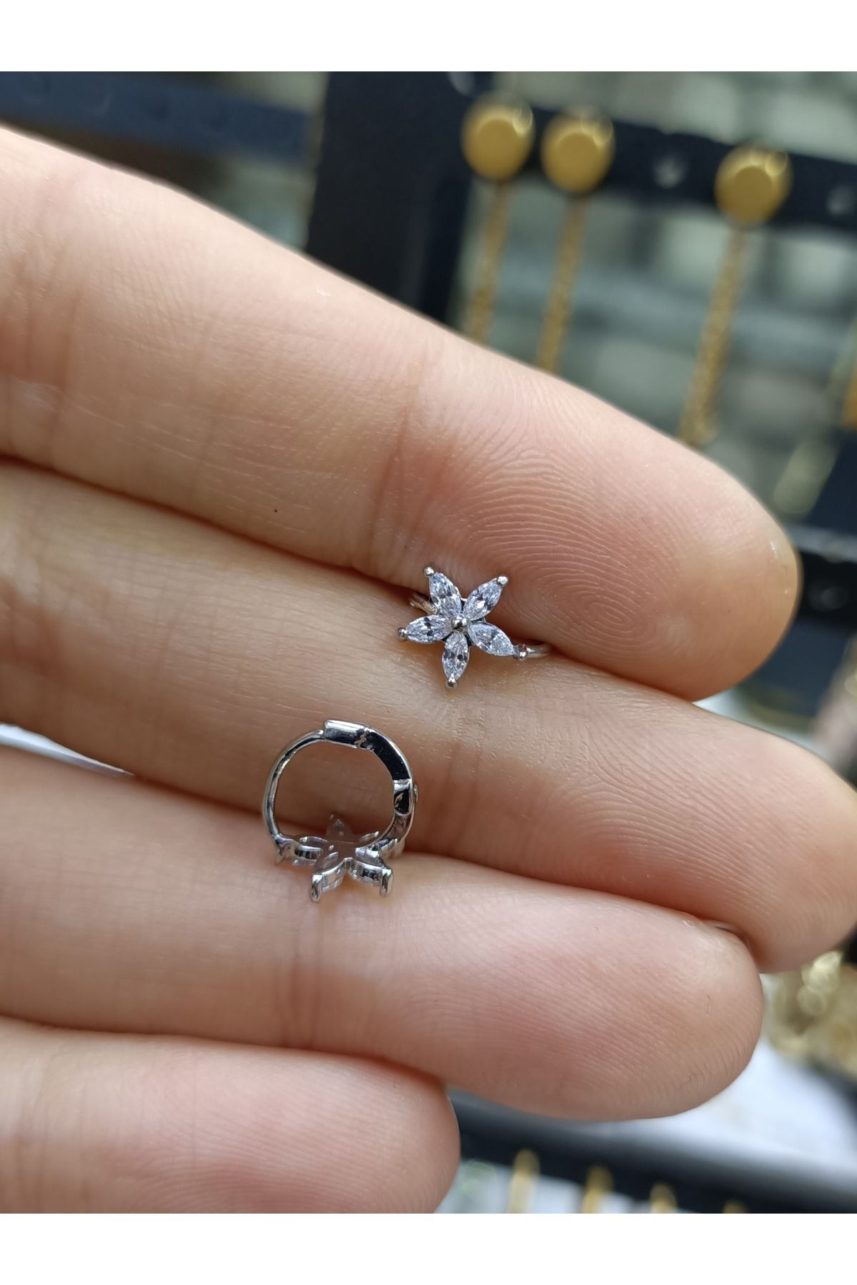 Cerrahi Çelik Gümüş Renk Tragus Helix Rook Piercing