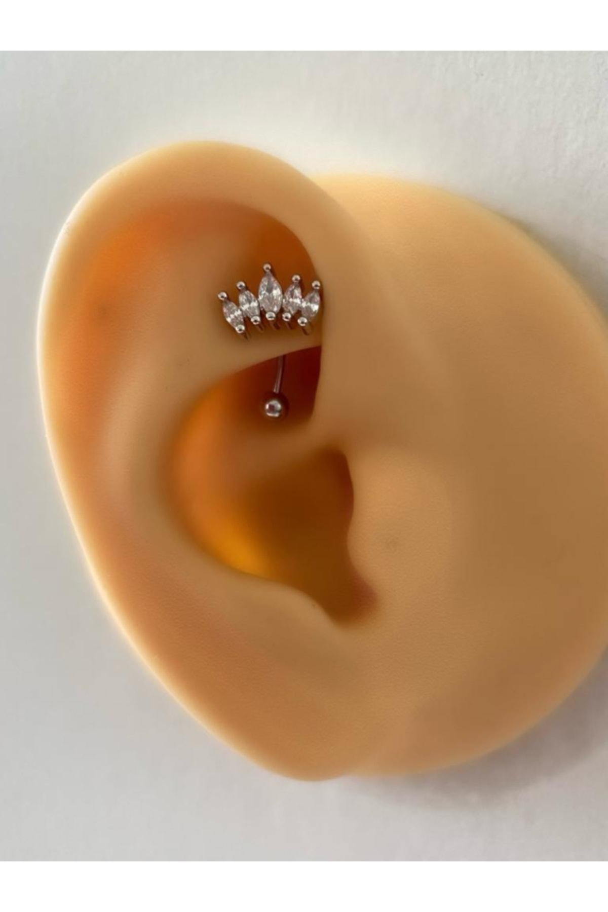 Cerrahi Çelik Gümüş Renk Rook Piercing