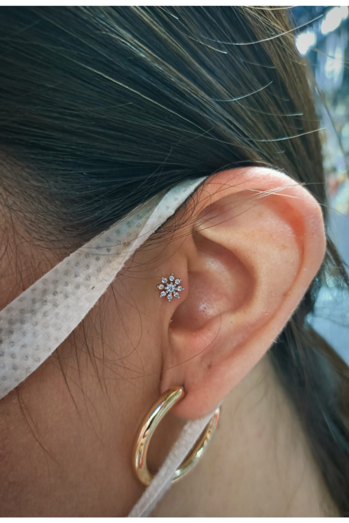 Cerrahi Çelik Gümüş Renk Tragus Piercing