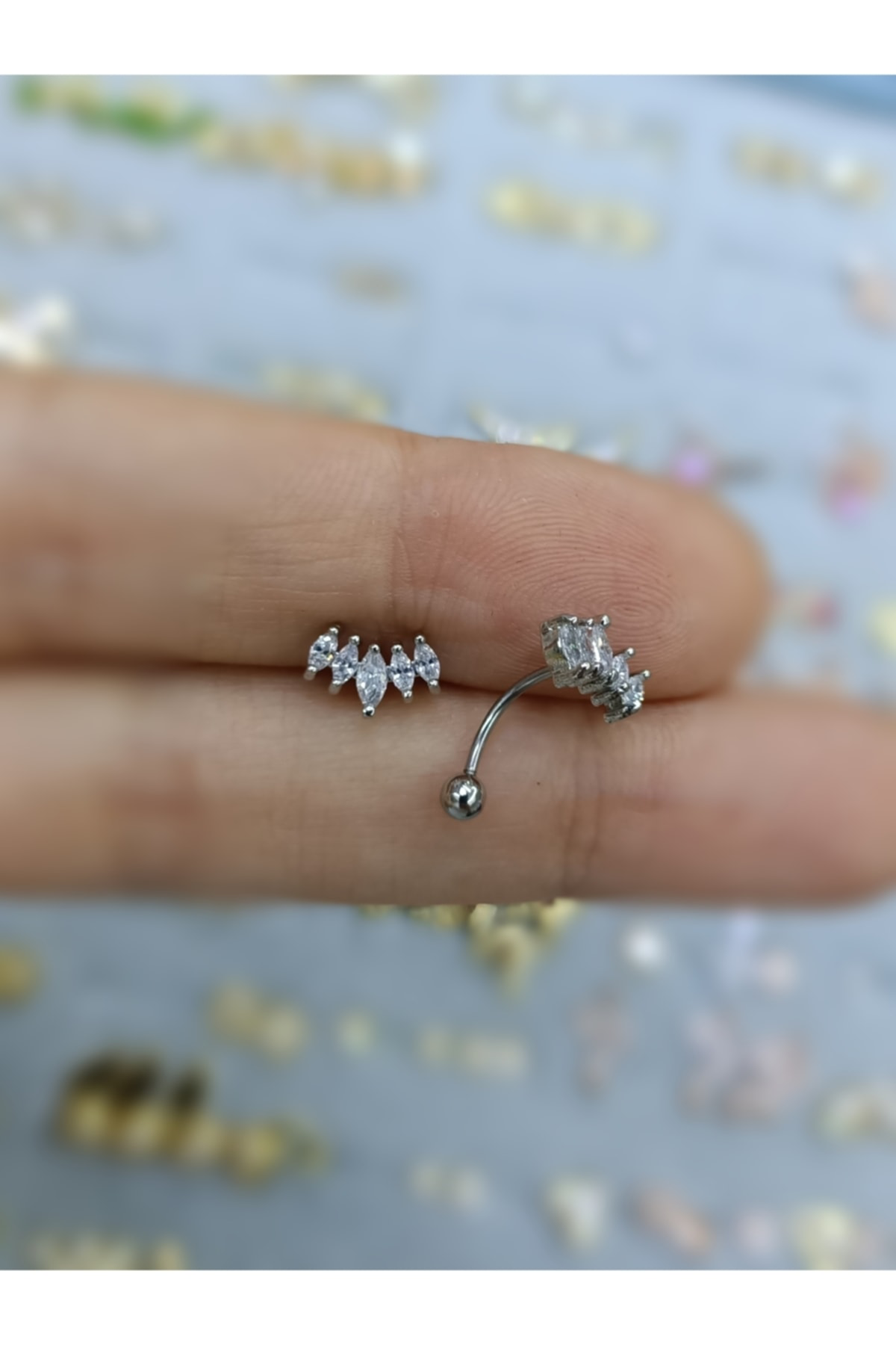 Cerrahi Çelik Gümüş Renk Rook Piercing