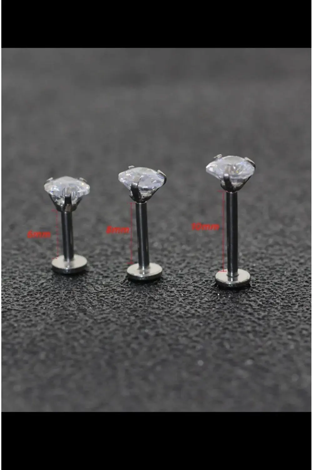 Arescollection Cerrahi Çelik Gümüş Renk Tek Taş Kalp Tragus Helix Conch Lobe Pie