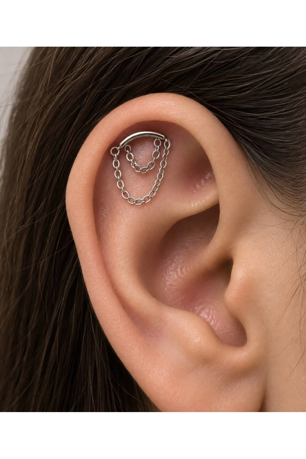 Cerrahi Çelik Hidden helix lobe helix flat uyumlu 1 adet piercing