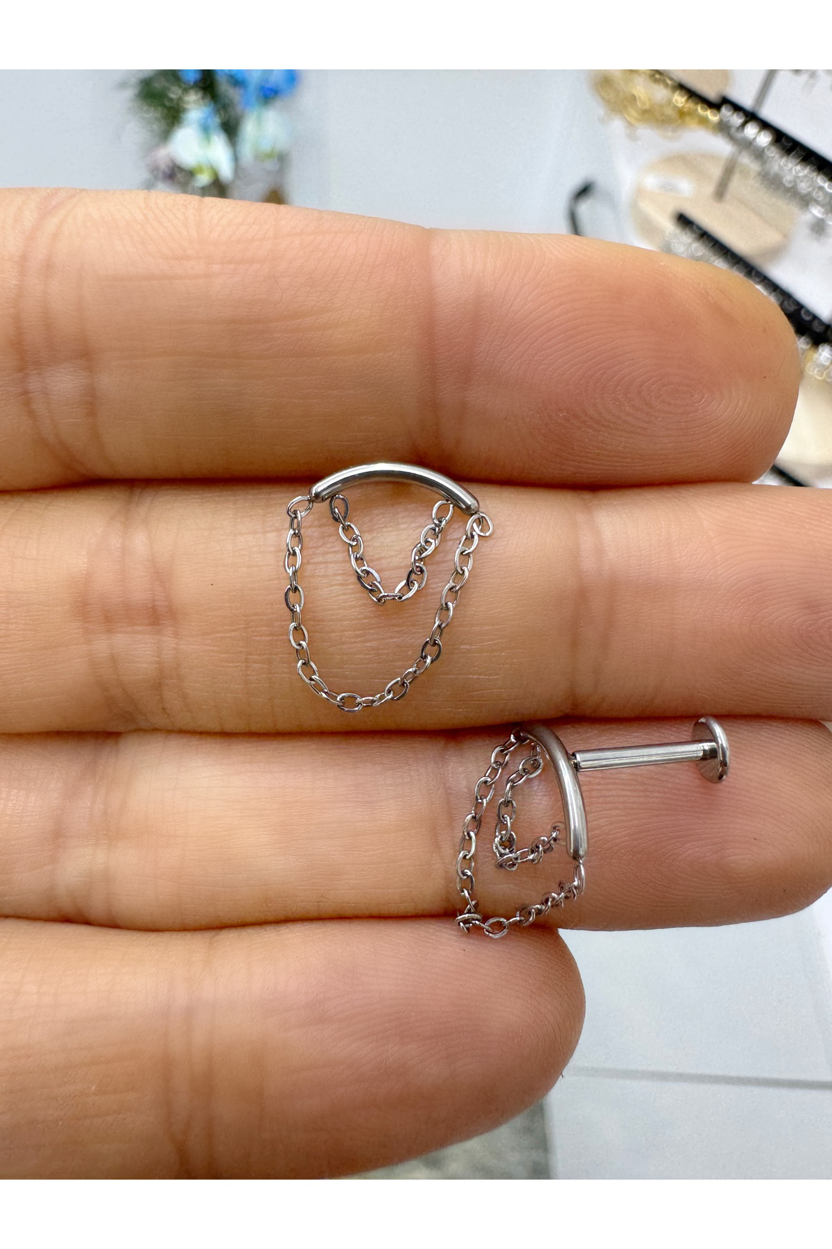 Cerrahi Çelik Hidden helix lobe helix flat uyumlu 1 adet piercing
