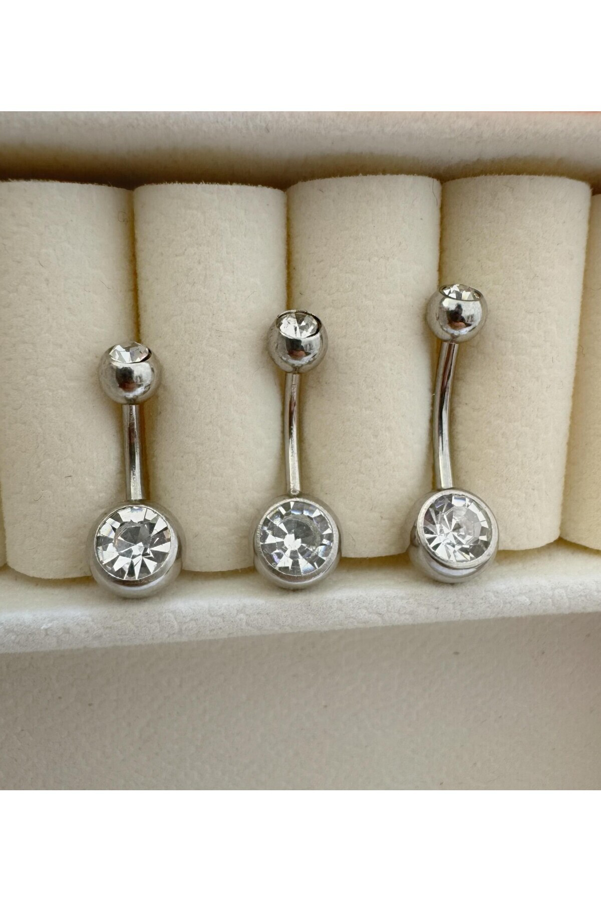 Arescollection Cerrahi Çelik İki Tarafi Taşli Klasik Göbek Piercingi Seçilen Bar