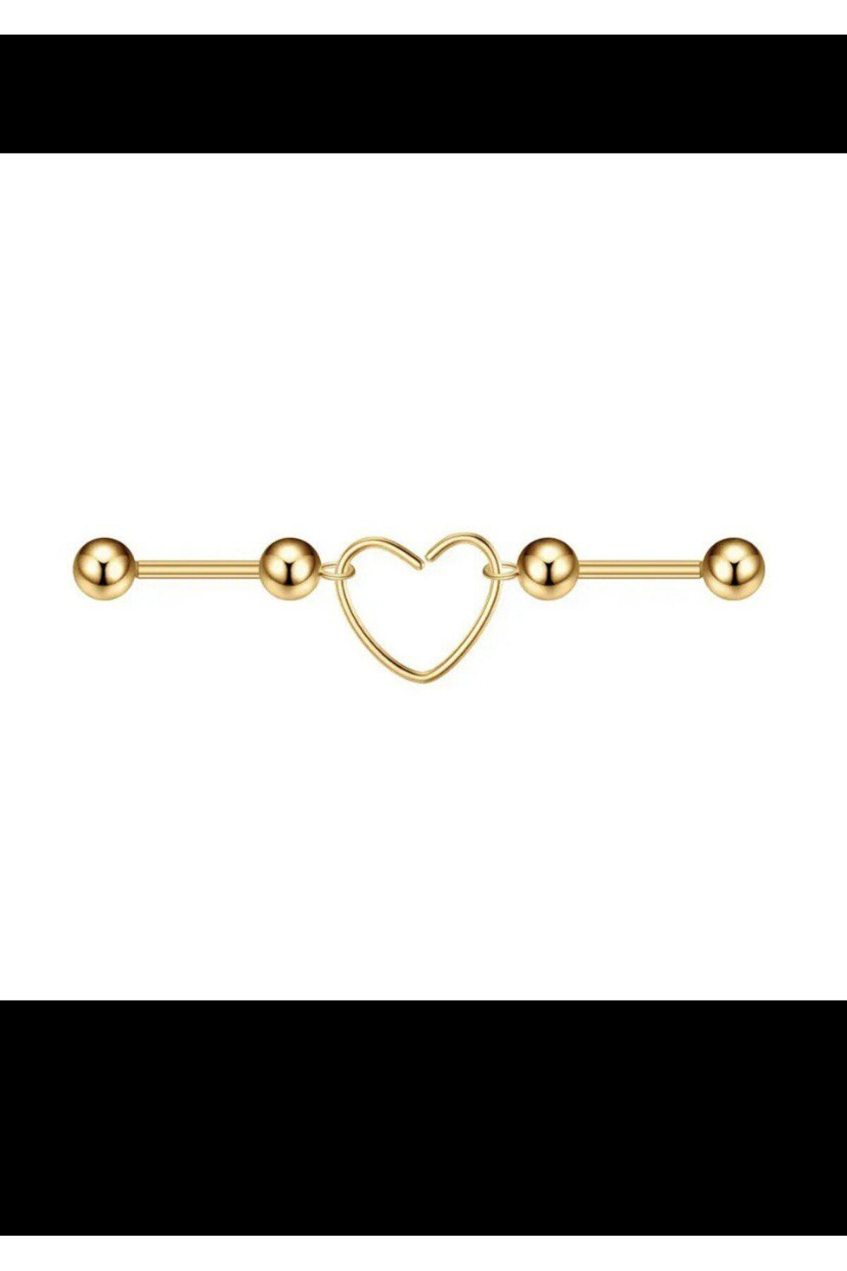 Arescollection Cerrahi Çelik İkili Ortasi Kalpli İndustrial,Lobe,Kikirdak Conch