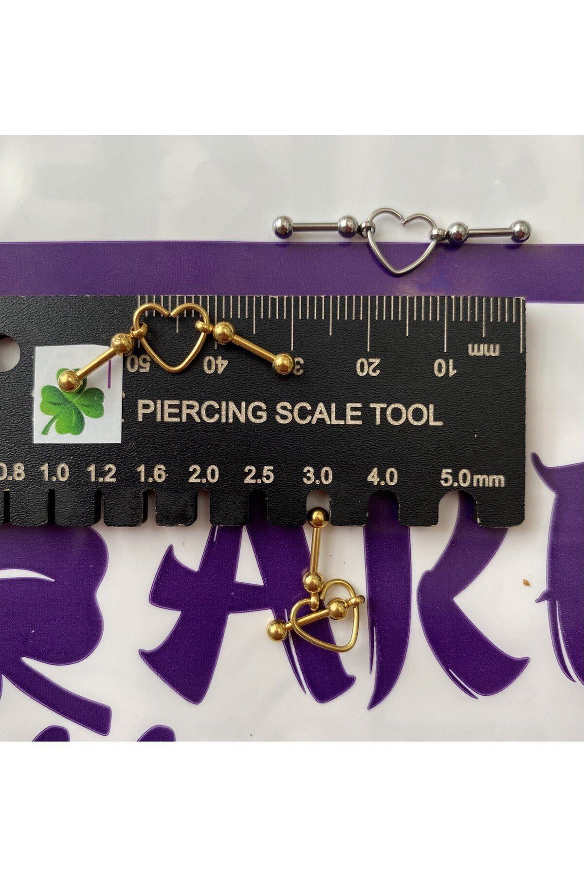 Arescollection Cerrahi Çelik İkili Ortasi Kalpli İndustrial,Lobe,Kikirdak Conch