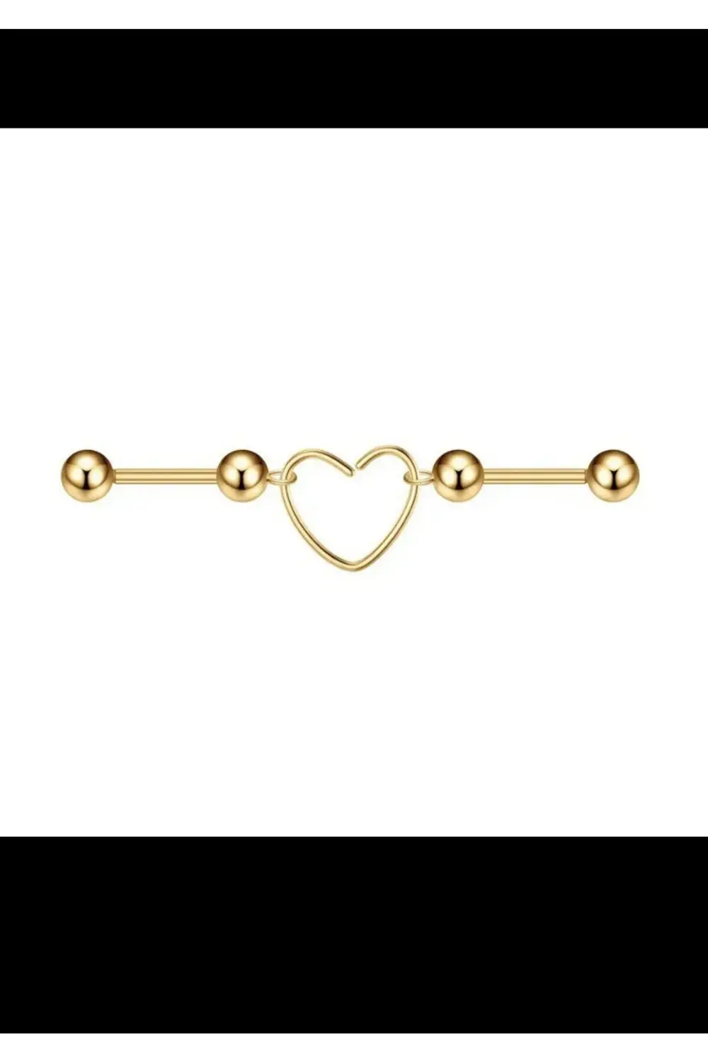 Arescollection Cerrahi Çelik İkili Ortasi Kalpli İndustrial,Lobe,Kikirdak Conch