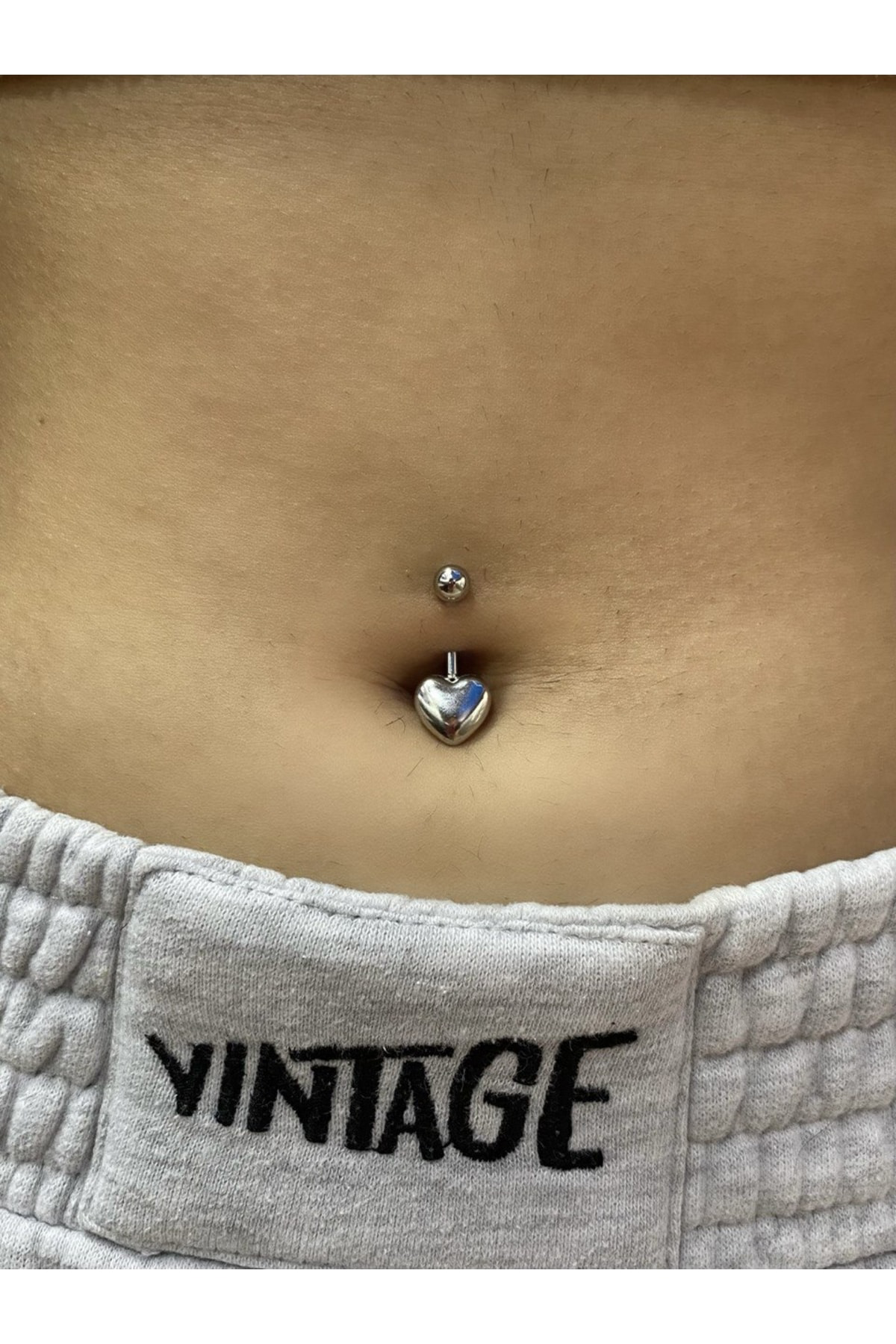 Arescollection Cerrahi Çelik Kalp Göbek Piercingi