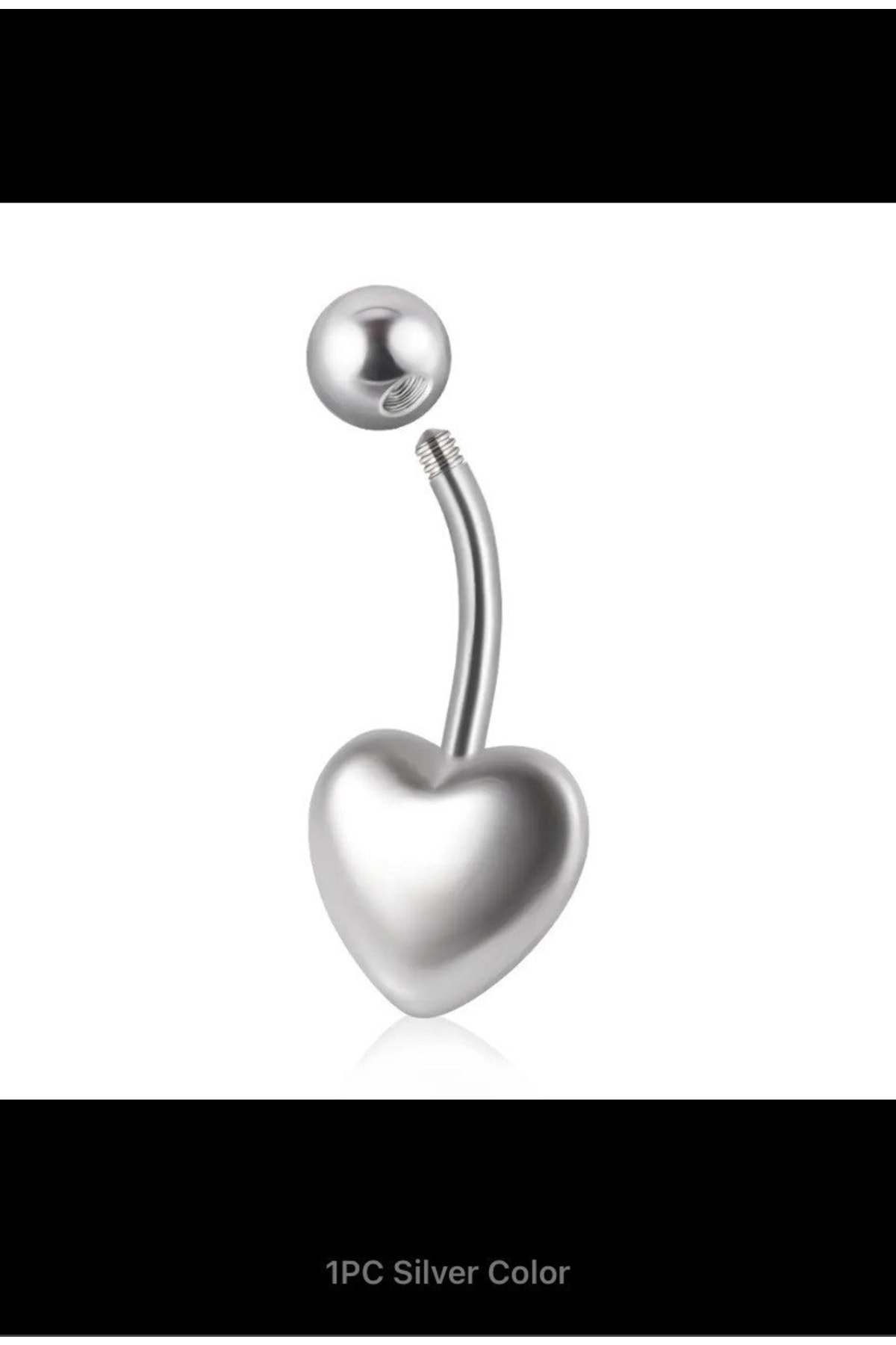 Arescollection Cerrahi Çelik Kalp Göbek Piercingi