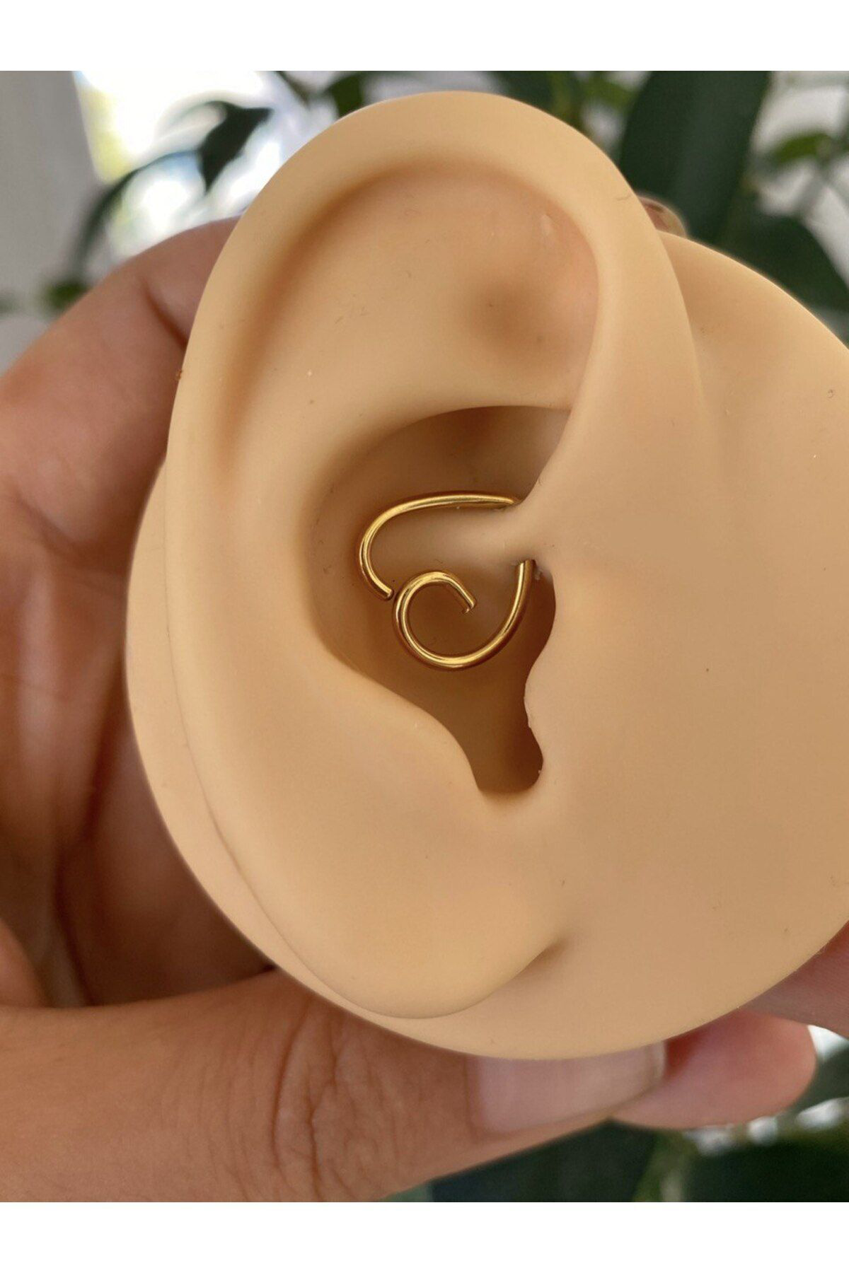 cerrahi çelik kalp model daith lobe uyumlu piercing