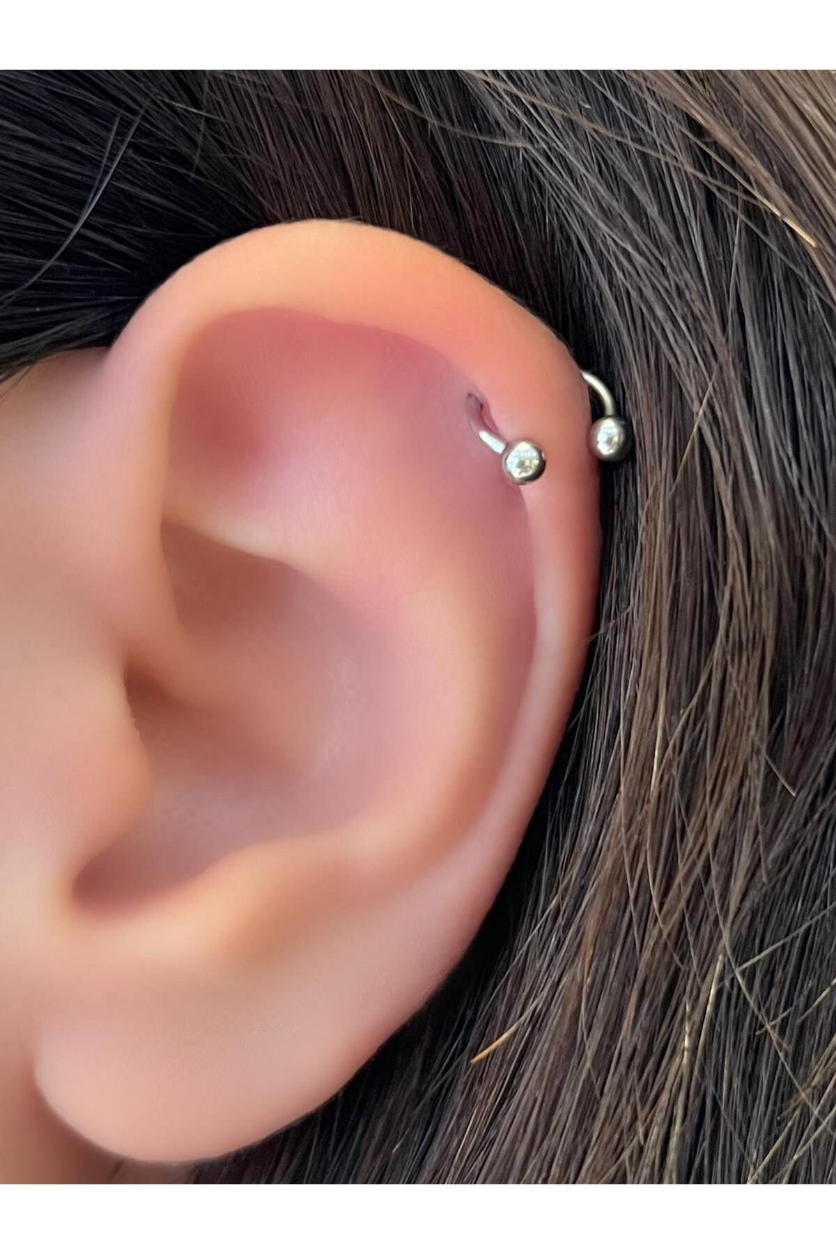 Cerrahi Çelik Kıkırdak Helix Tragus Piercing Küpe