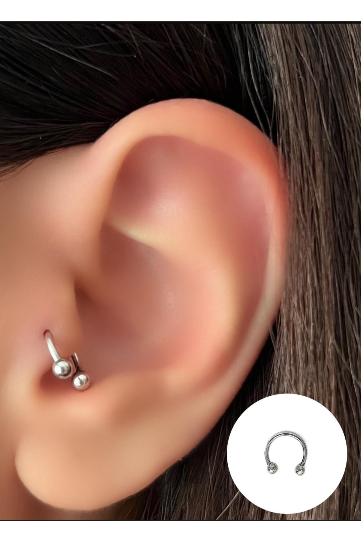 Cerrahi Çelik Kıkırdak Helix Tragus Piercing Küpe