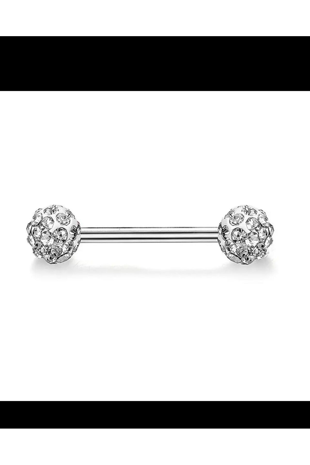 cerrahi çelik kristal taşlı nipple meme ucu piercingi