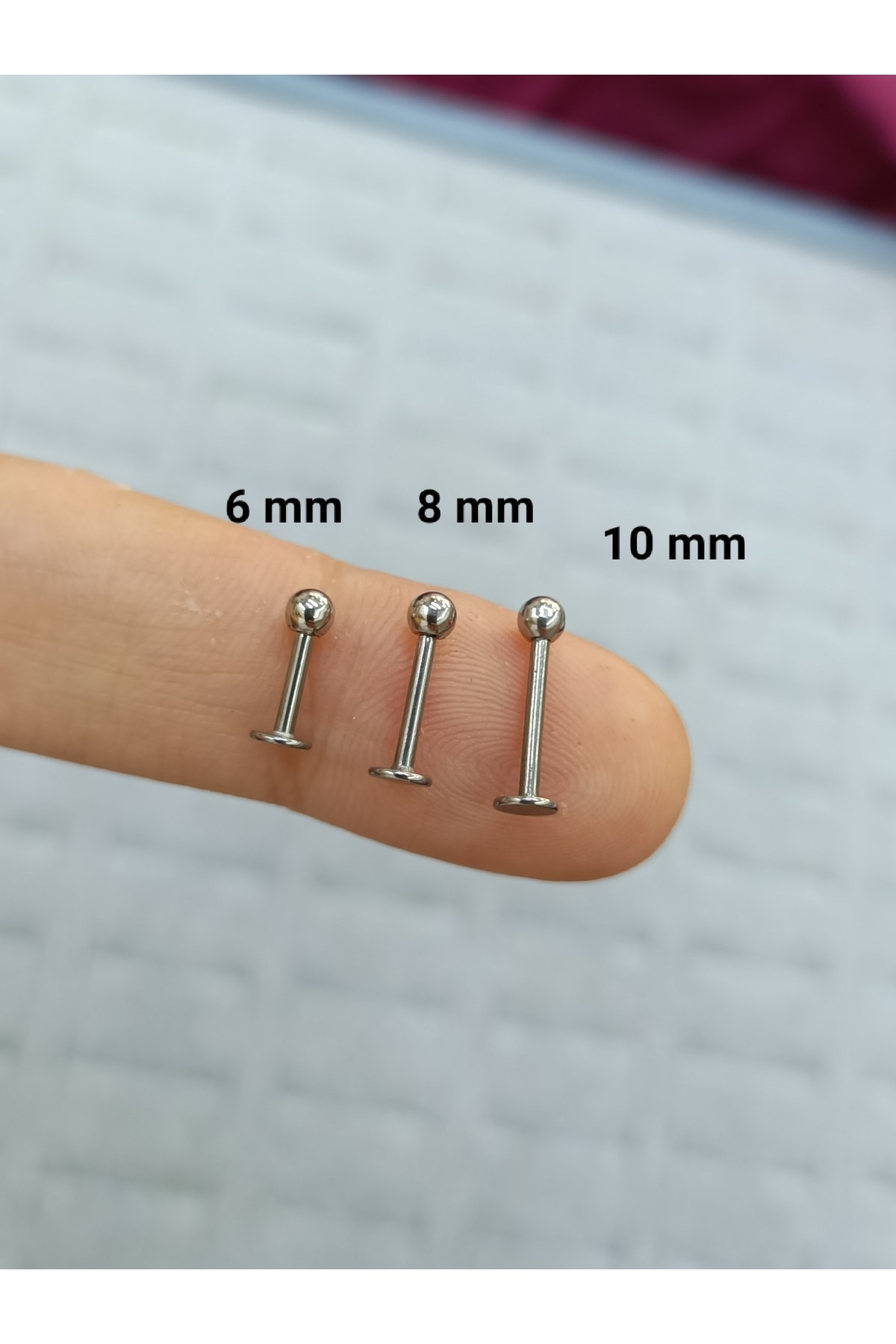 Cerrahi Çelik Labret Tek Toplu Çene,tragus,kıkırdak Piercingi
