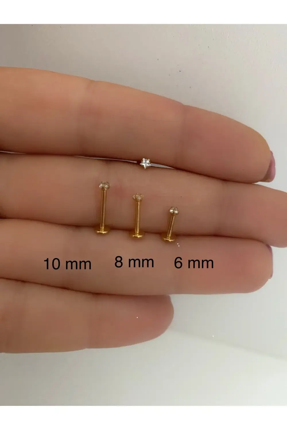 Arescollection Cerrahi Çelik Minimal Zirkon Taşlı Yıldız Labret Piercing( Medusa