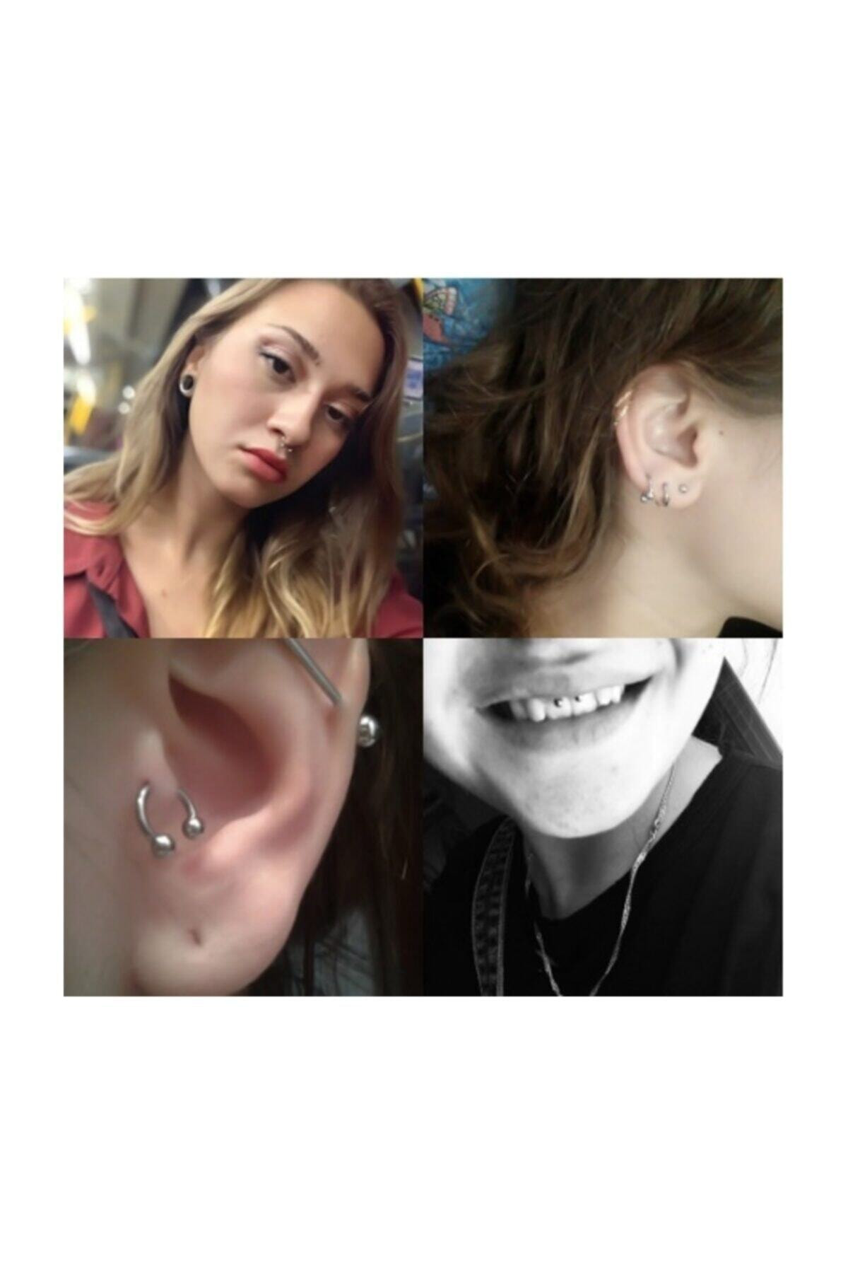 Cerrahi Çelik Piercing Kulak-Burun-Kıkırdak-Septum ( İç Çap  6 mm