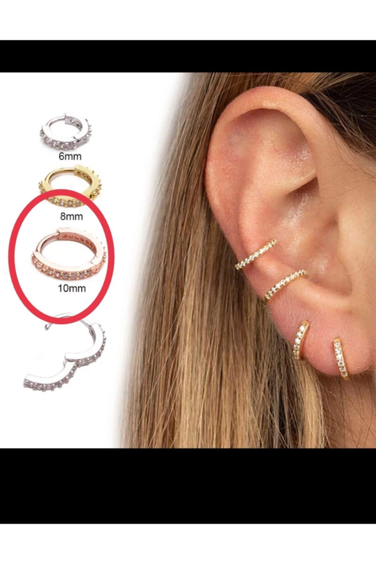 Cerrahi Çelik Rosegold Conch Helix Kıkırdak Tam Tur Taşlı Halka Piercing Fiyatı, Yorumları ve Özellikleri