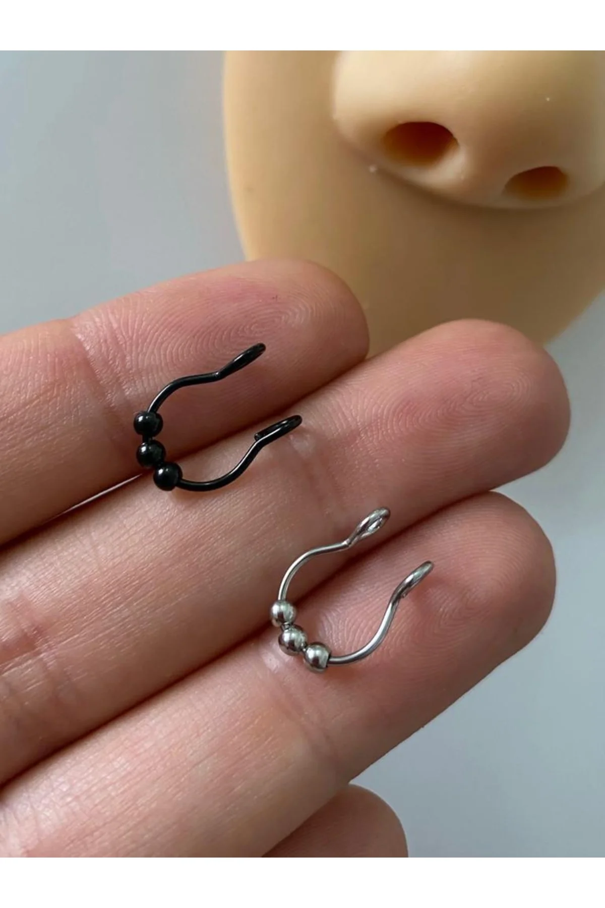 Cerrahi Çelik Sıkıştırma Fake Septum Piercing