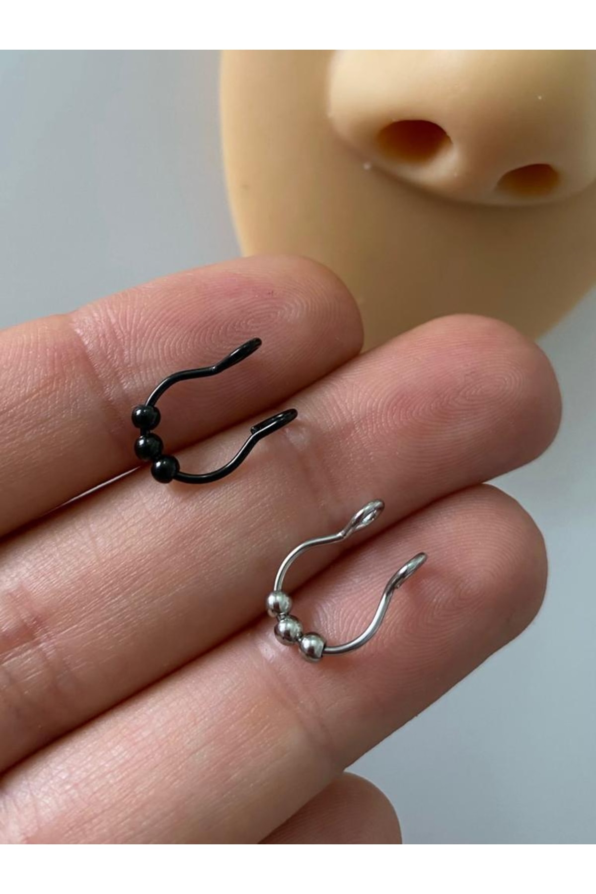 Cerrahi Çelik Sıkıştırma Fake Septum Piercing