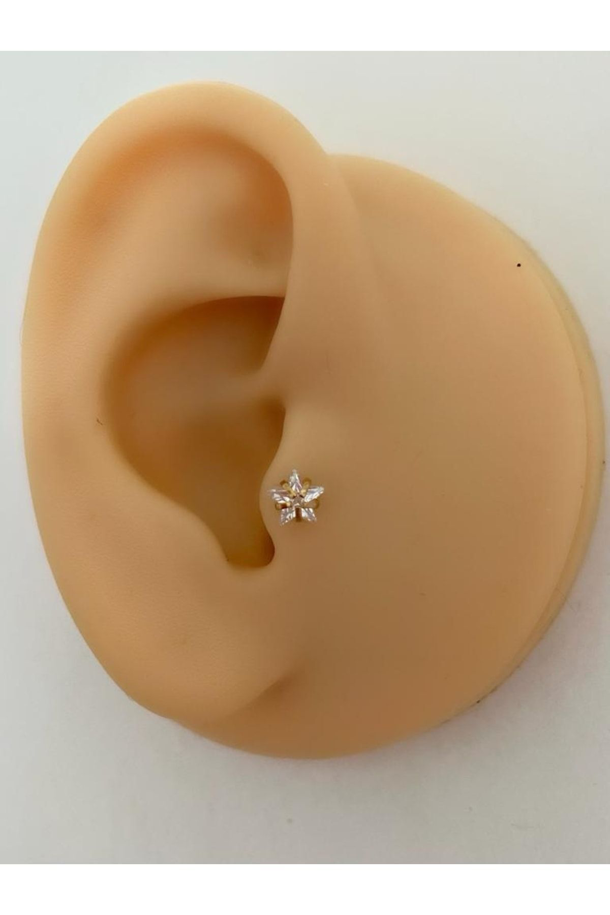 Cerrahi Çelik Tek Taş Yıldız Tragus Helix Kıkırdak Piercing