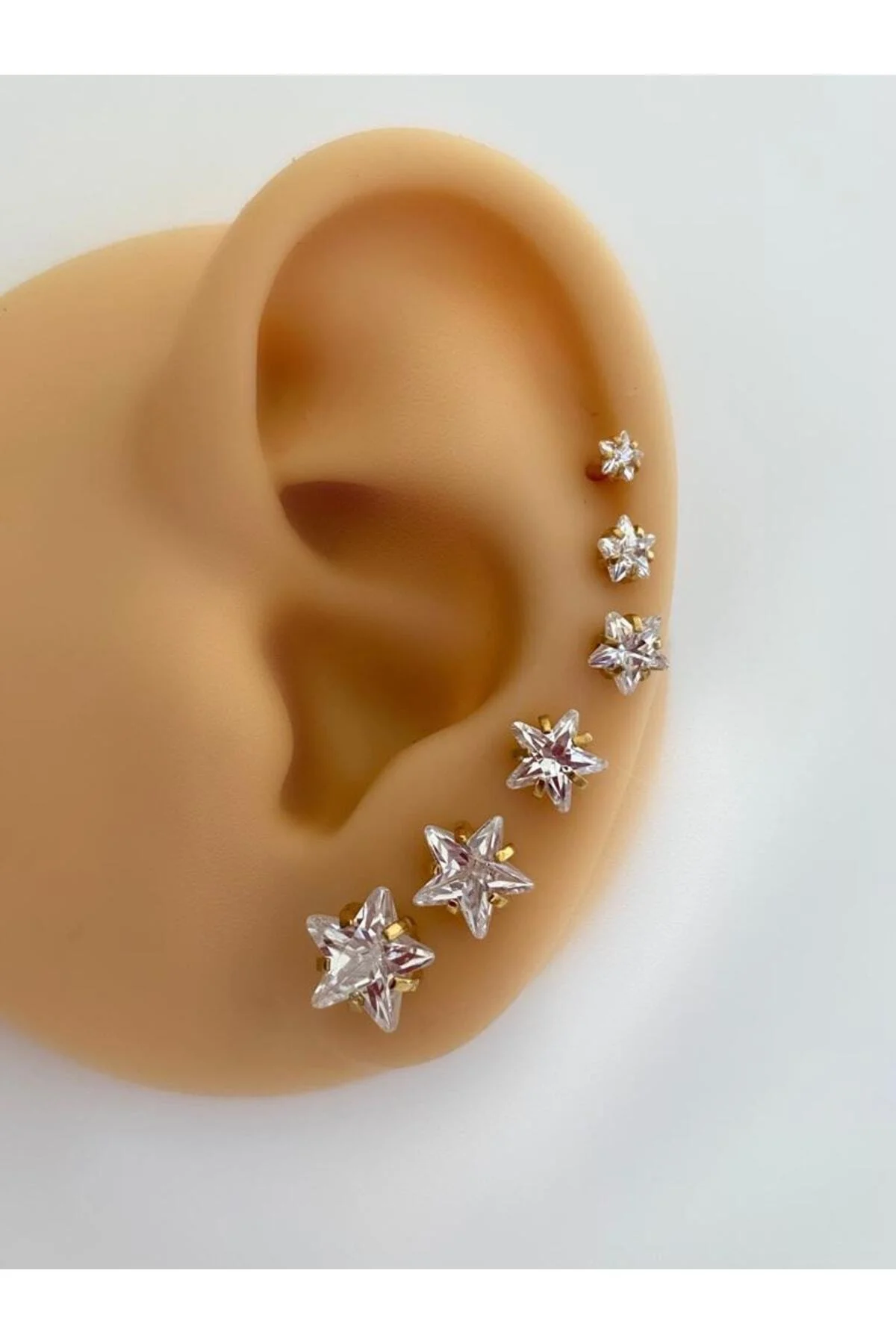 Cerrahi Çelik Tek Taş Yıldız Piercing