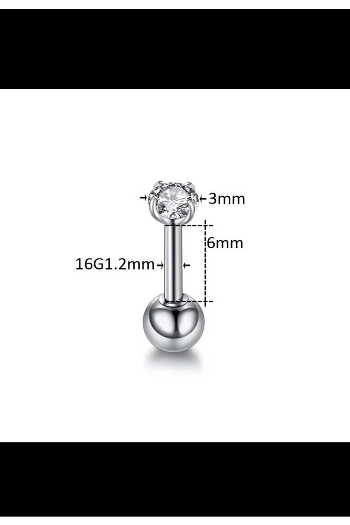 Cerrahi Çelik Tek Taş Piercing Küpe