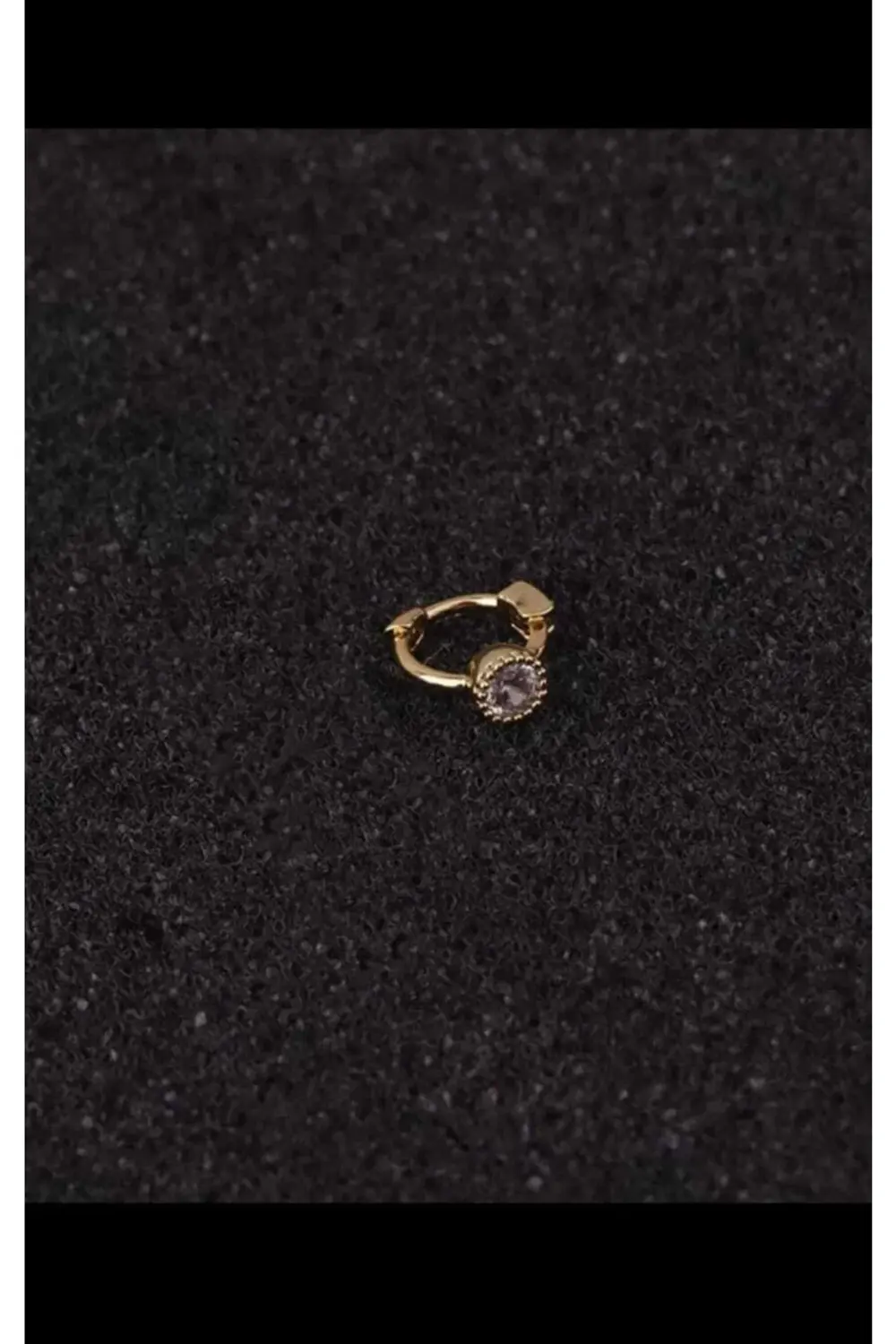 Cerrahi Çelik Tek Taşlı Mini Halka Tragus Piercingi