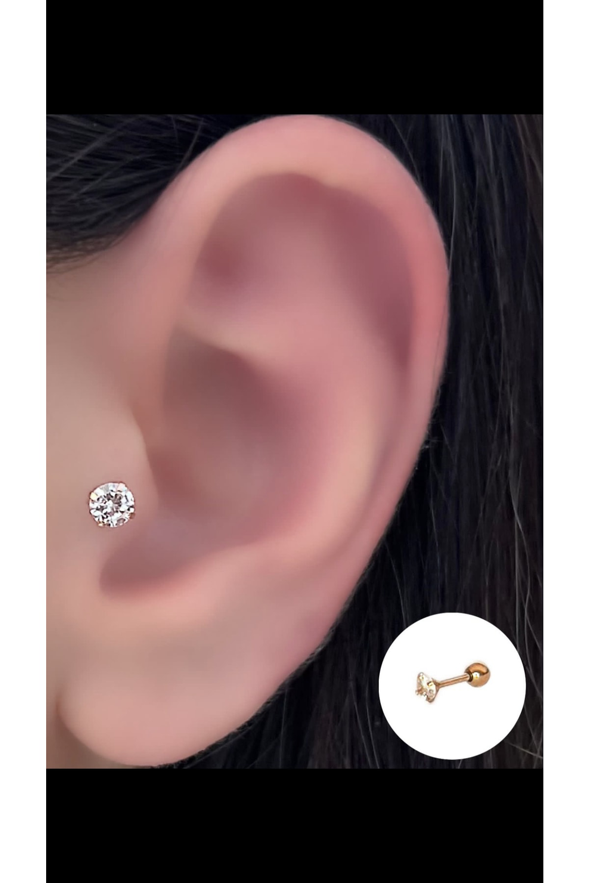 Cerrahi Çelik Tragus Helix Kıkırdak Piercing Küpe