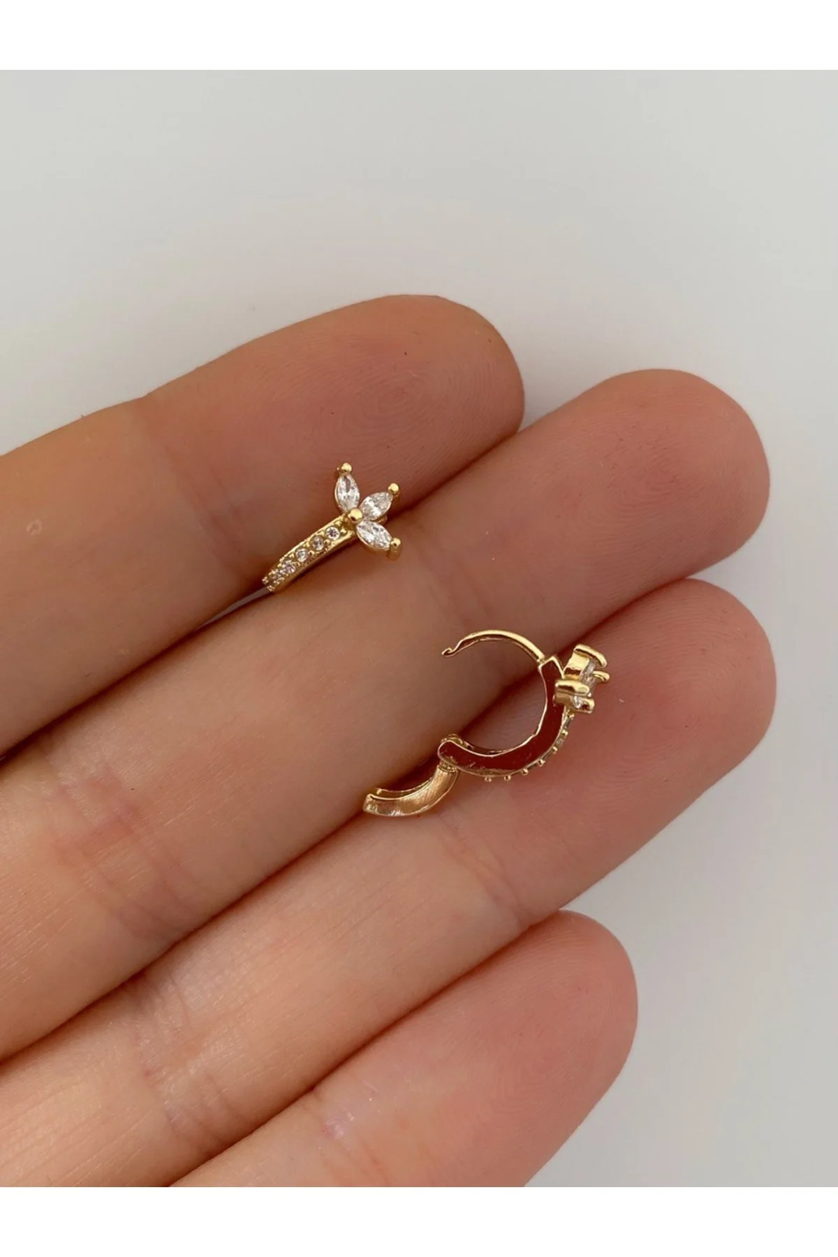 Cerrahi Çelik Tragus Helix Lobe Uyumlu Halka Piercing Küpe