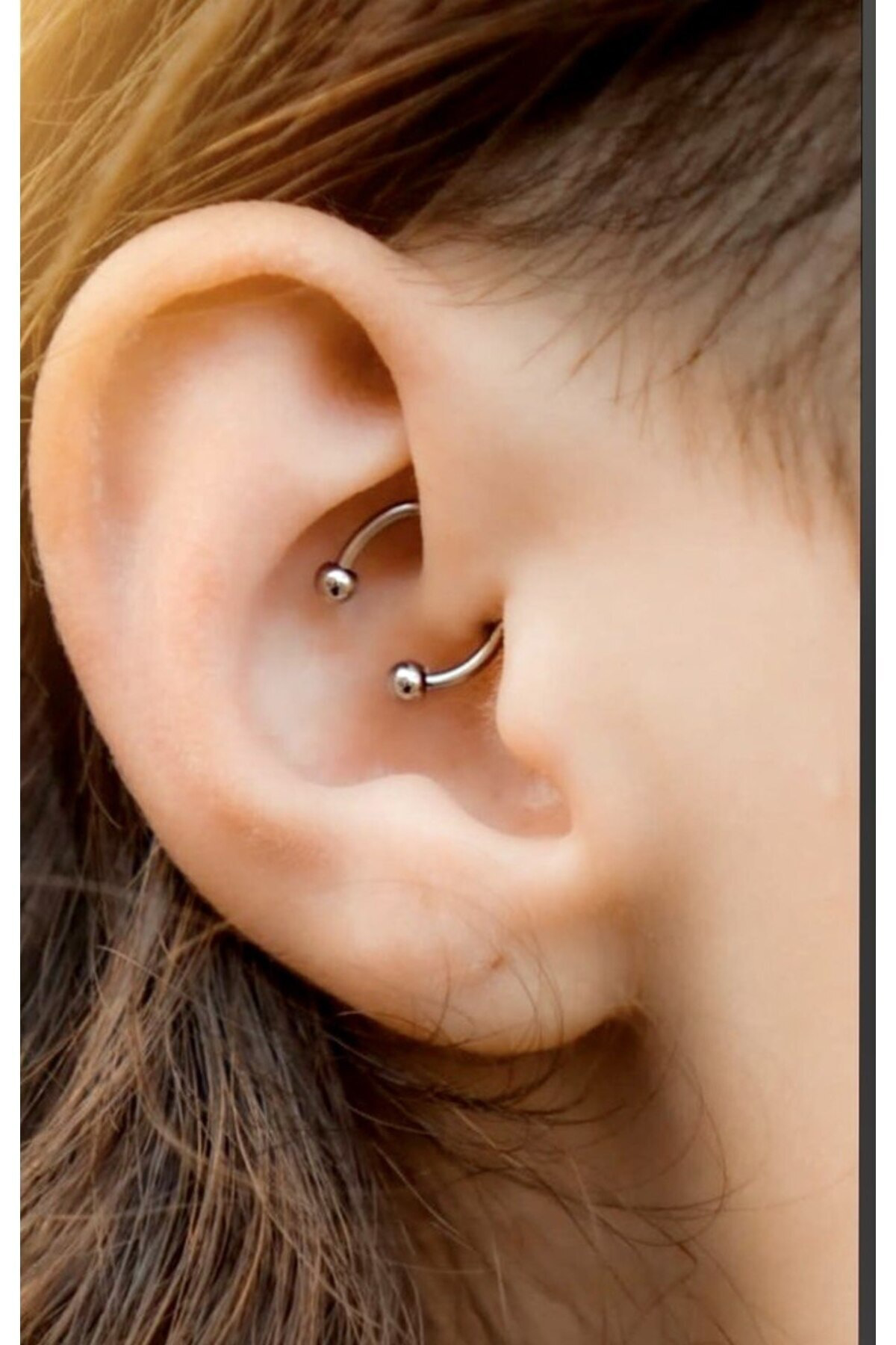 Arescollection Cerrahi Çelik Yarım Halka Kulak,Burun,Kaş,Tragus,Kıkırdak Uyumlu