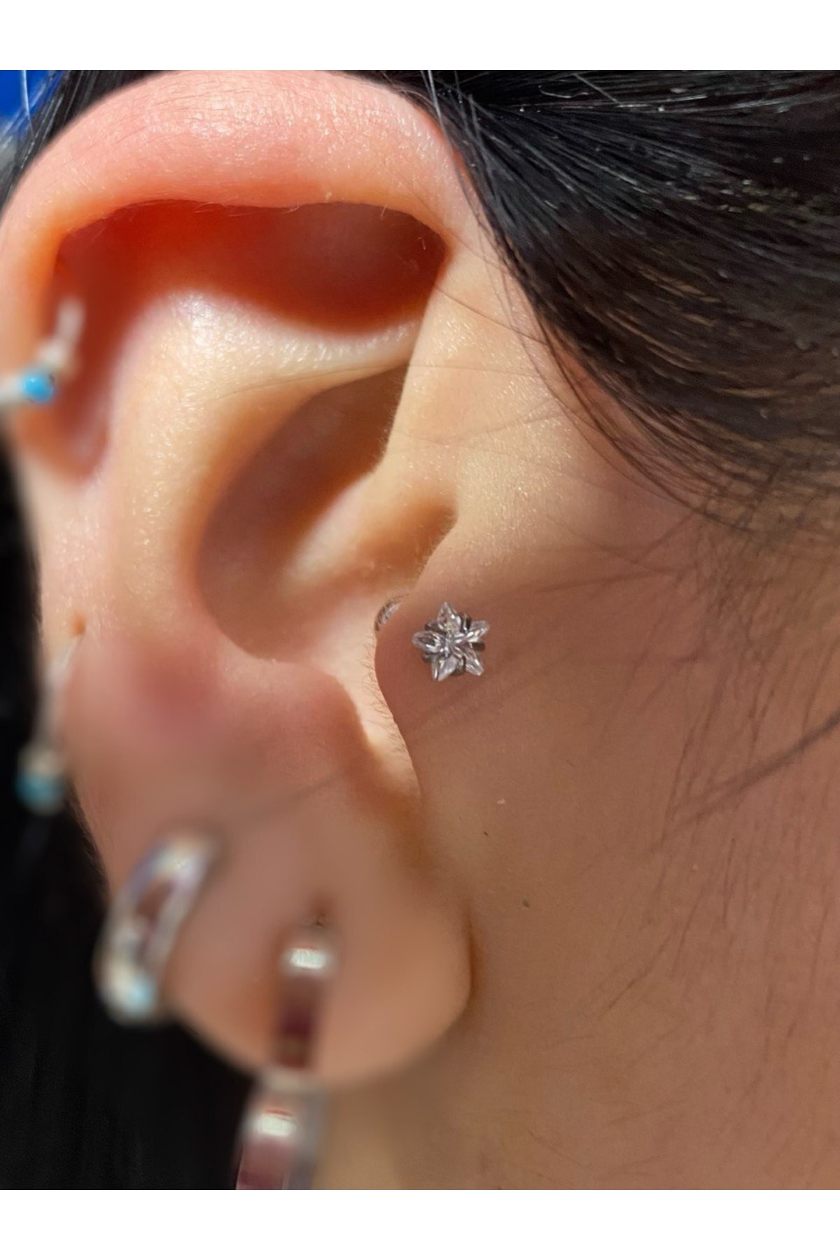 Cerrahi Çelik Yıldız Tek Taş Tragus Helix Piercing Fiyatı, Yorumları ve Özellikleri