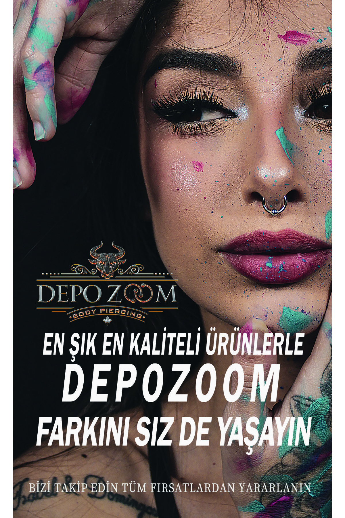 Cerrahi Çelik Yıldız Zirkon Dudak Piercing 3 Mm