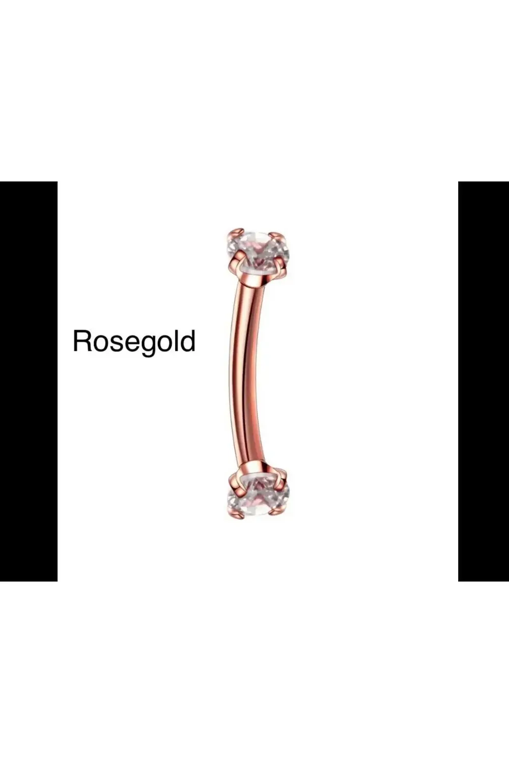 Cerrahi Çelik Zirkon Taşlı Banana Rook Kaş Piercing