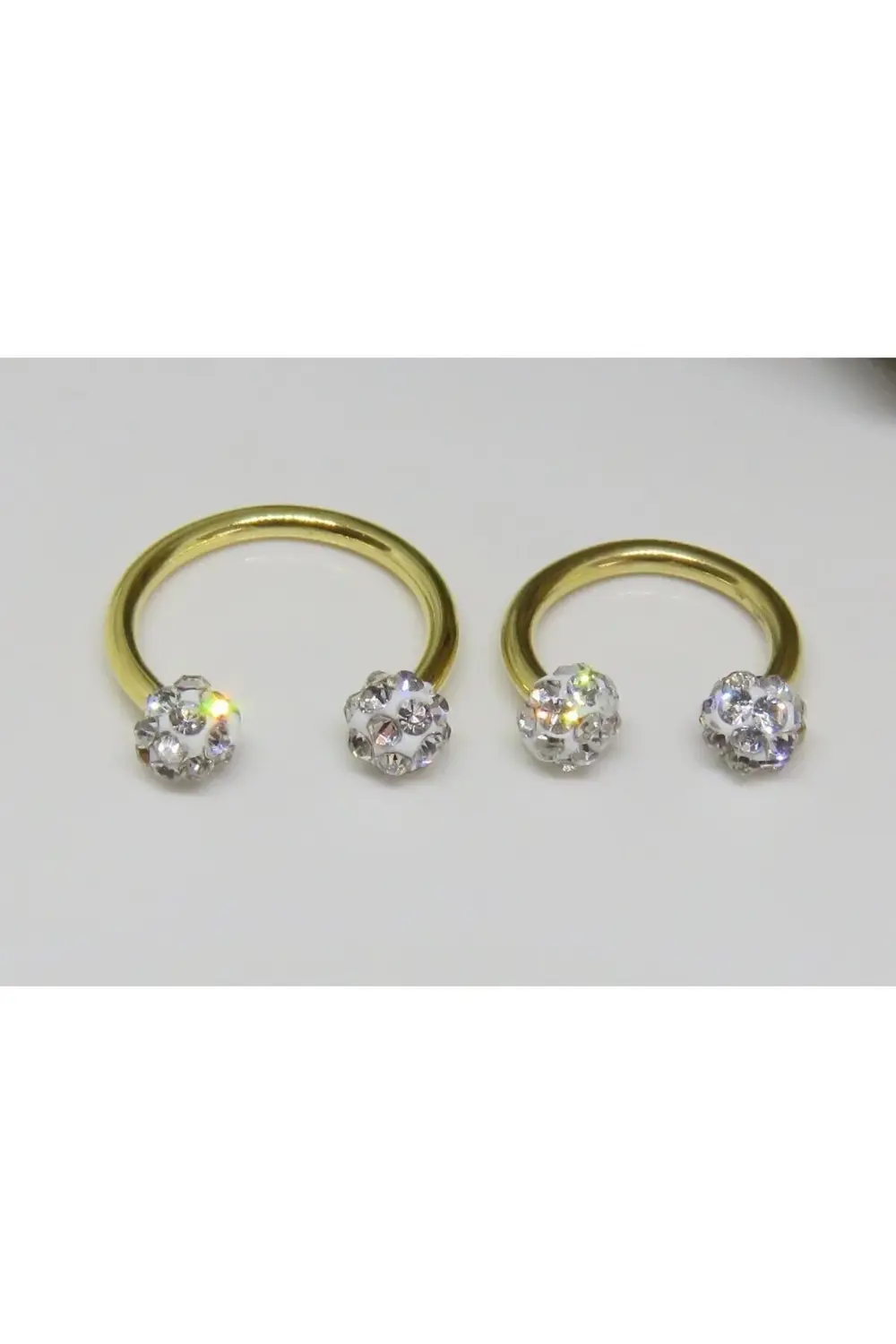 Cerrahi Çelik Zirkon Taşlı Gold Piercing, Küpe, Kıkırdak, Tragus,