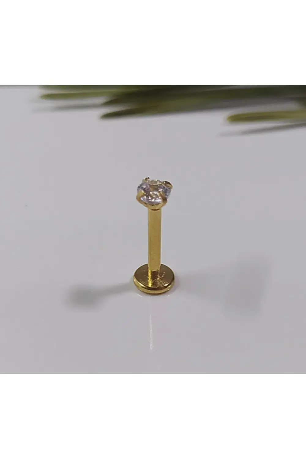 Cerrahi Çelik Zirkon Taşlı Gold Piercing, Küpe, Kulak, Dudak, Kık