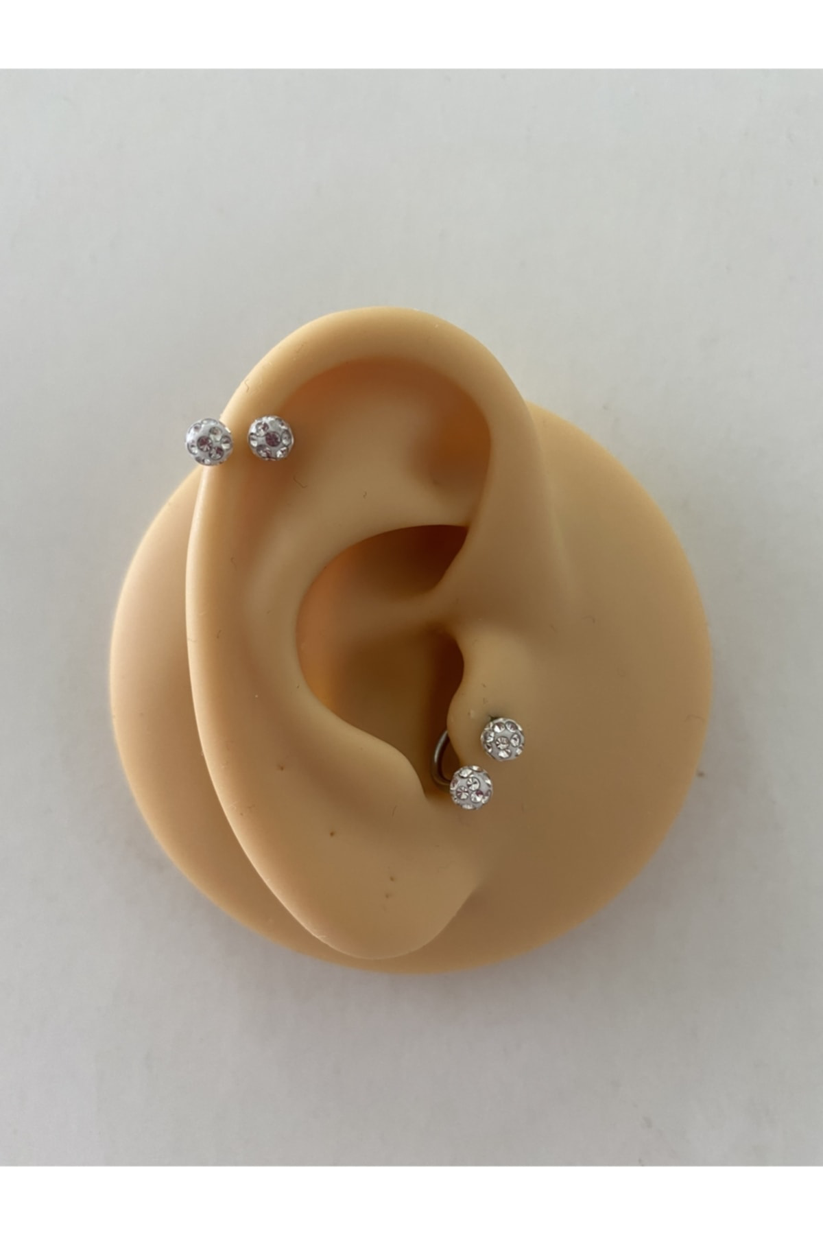 Cerrahi Çelik Zirkon Taşlı Yarım Halka Piercing