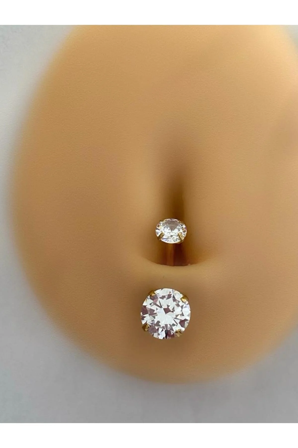 Cerrahi Çelik Zirkon Taşlı Işıl Işıl Göbek Piercingi