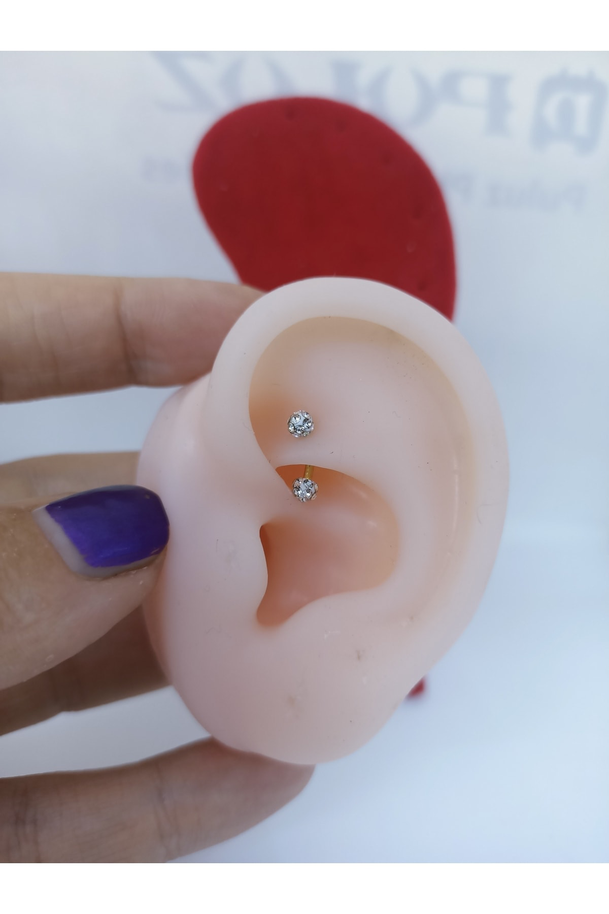 Cerrahi Çelik Zirkon Taşlı Rokk Kaş Kıkırdak Piercingi