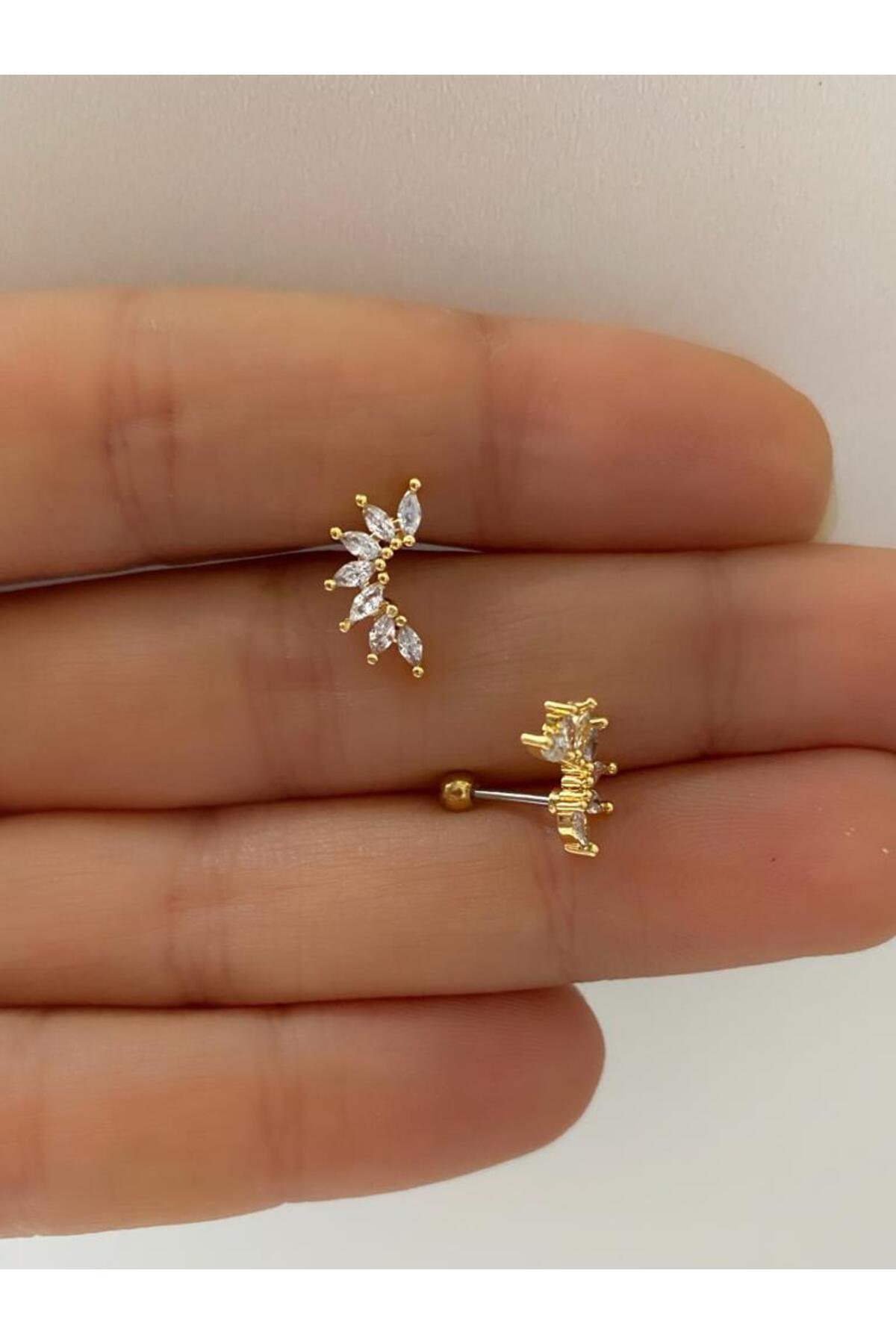 cerrahi çelik zirkontragus helix (kıkırdak) conch kulak memesi ( lobe) uyumlu piercing Fiyatı, Yorumları ve Özellikleri