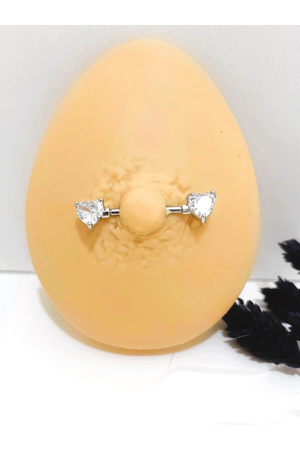 cerrahi çelik zirkon taşlı kalpli meme ucu piercingi nipple piercing Fiyatı, Yorumları ve Özellikleri